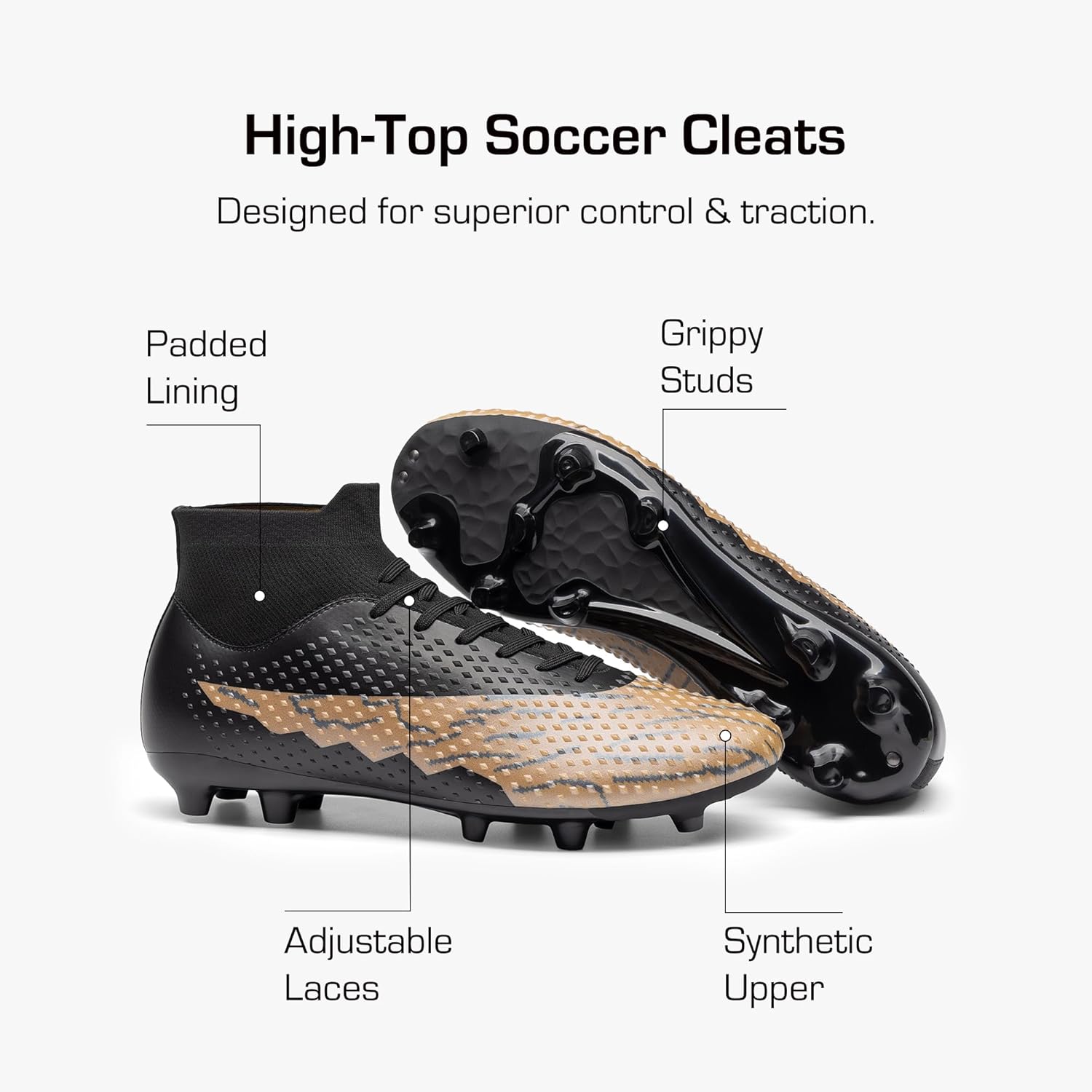 DREAM PAIRS Men's Firm Ground Soccer Cleats High-top Football Cleats FG/AG Professional Training Outdoor Lightweight Soccer Shoes - Image 6