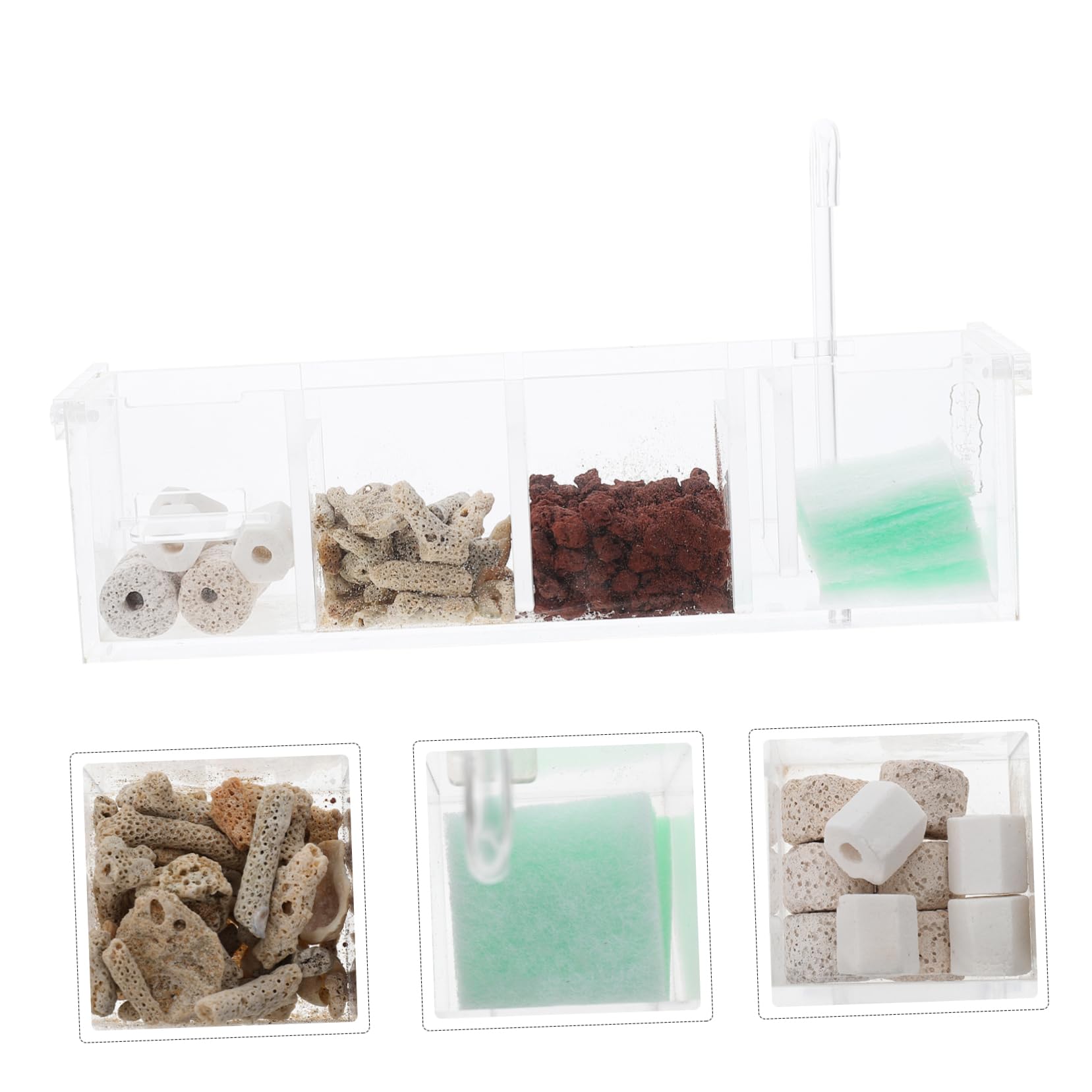 BESPORTBLE 1juego Caja De Acrílico para Acuario Filtro Externo Transparente Accesorio para Peceras Diseño Colgante para Mantener Agua Limpia y