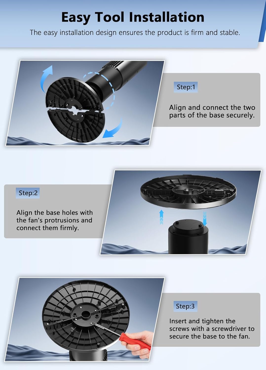 Diagram showing the dimensions of the Avamia NDTFT17RH-S Tower Fan: 43.3 inches height, 11.81 inches width, 11.81 inches depth.
