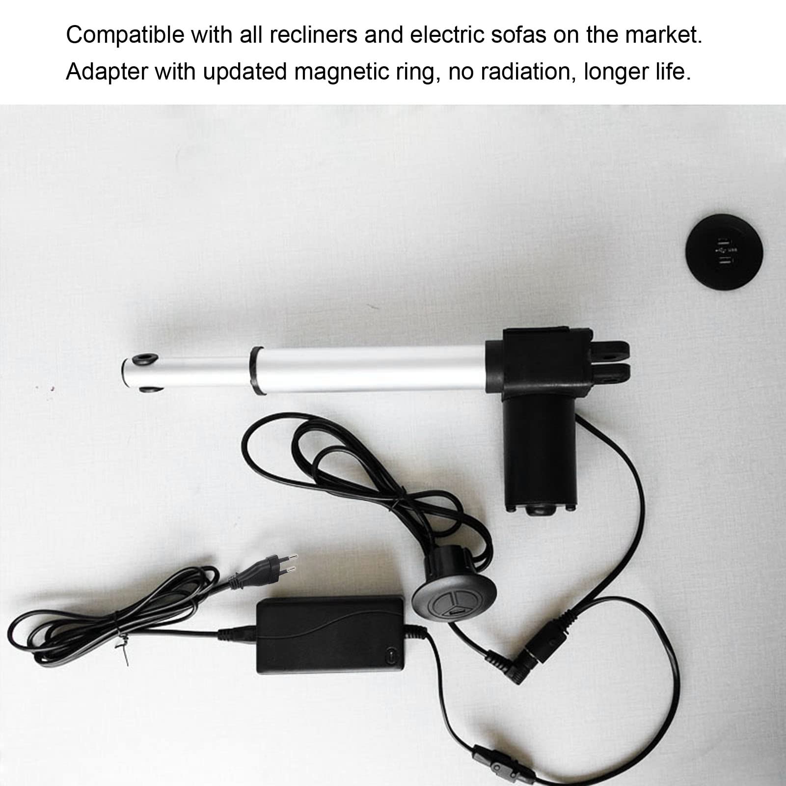 Zasilacz do Fotela, AC 100-240 V Adapter Transformatora do Fotela Podnoszonego Elektryczny Przewód Zasilający do Sofy do Fotela Elektrycznego(#1)