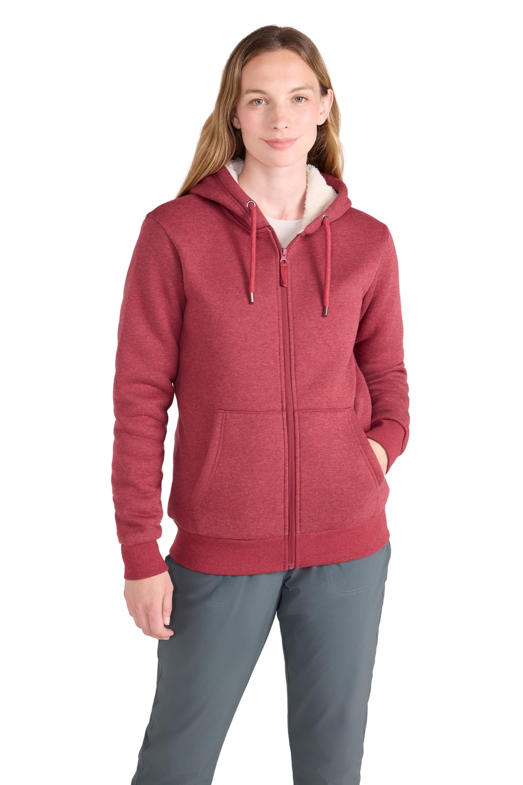 Mountain Warehouse Women's Rust Dalton Sherpa Lined Hoodie - Warm & Cosy, Full Zip Sweartshirt With Front Pockets & Drawcord - Best For Spring Summer, Outdoors & Walking Size 10