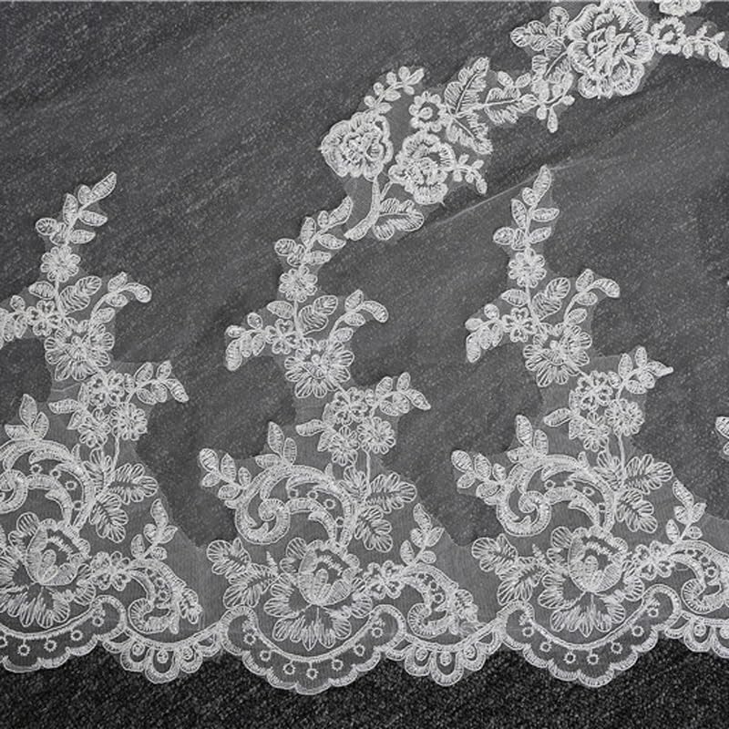 Amazon.com: ZYQHMY Lace Veil lace Handmade Row Fancy Long Train