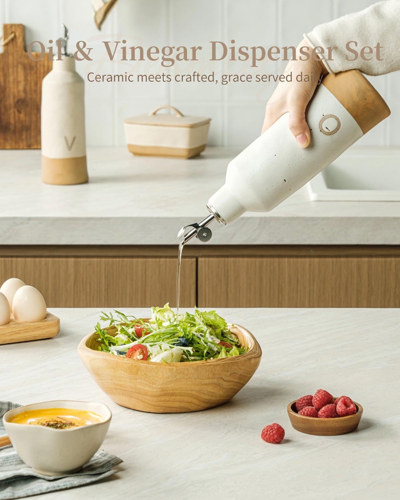 Besmeety Juego de dispensador de aceite y vinagre