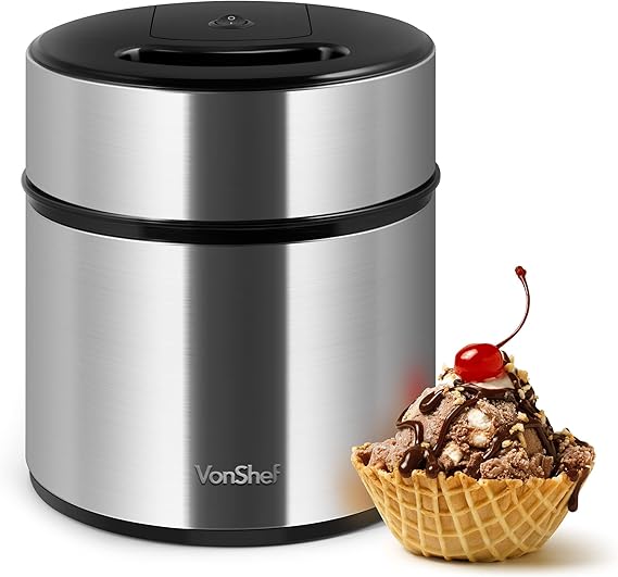 VonShef Ice Cream Maker Machine Frozen Yoghurt Sorbet Maker 2L, Easy