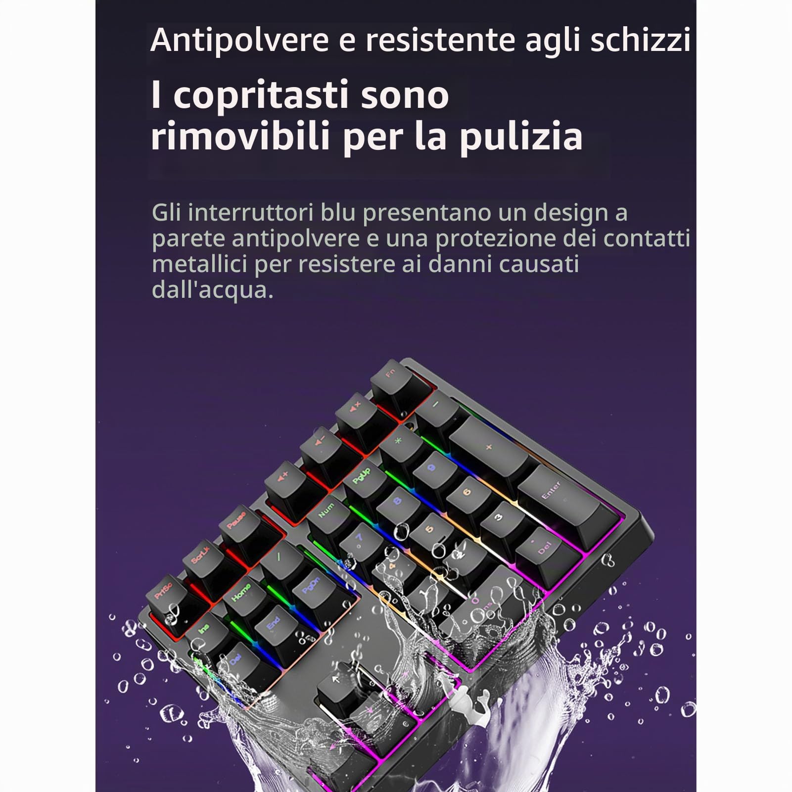 Zunate Tastierino Numerico Meccanico, Tastierino Numerico Cablato USB C a 34 Tasti, Retroilluminazione RGB, Interruttori Blu, Tastiera Numerica Esterna per PC Desktop Portatile, per (BLACK)