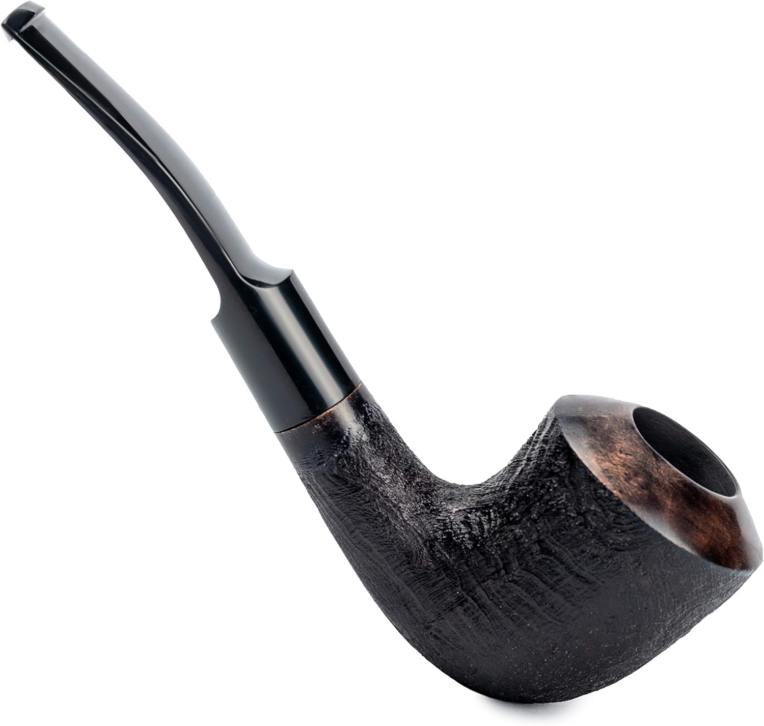 Dr. Watson - Briar Tobacco Pipe, Handcrafted, classic Bent Dublin shape, Fits 9mm filter, Comes with Pouch, Boxed (Black)