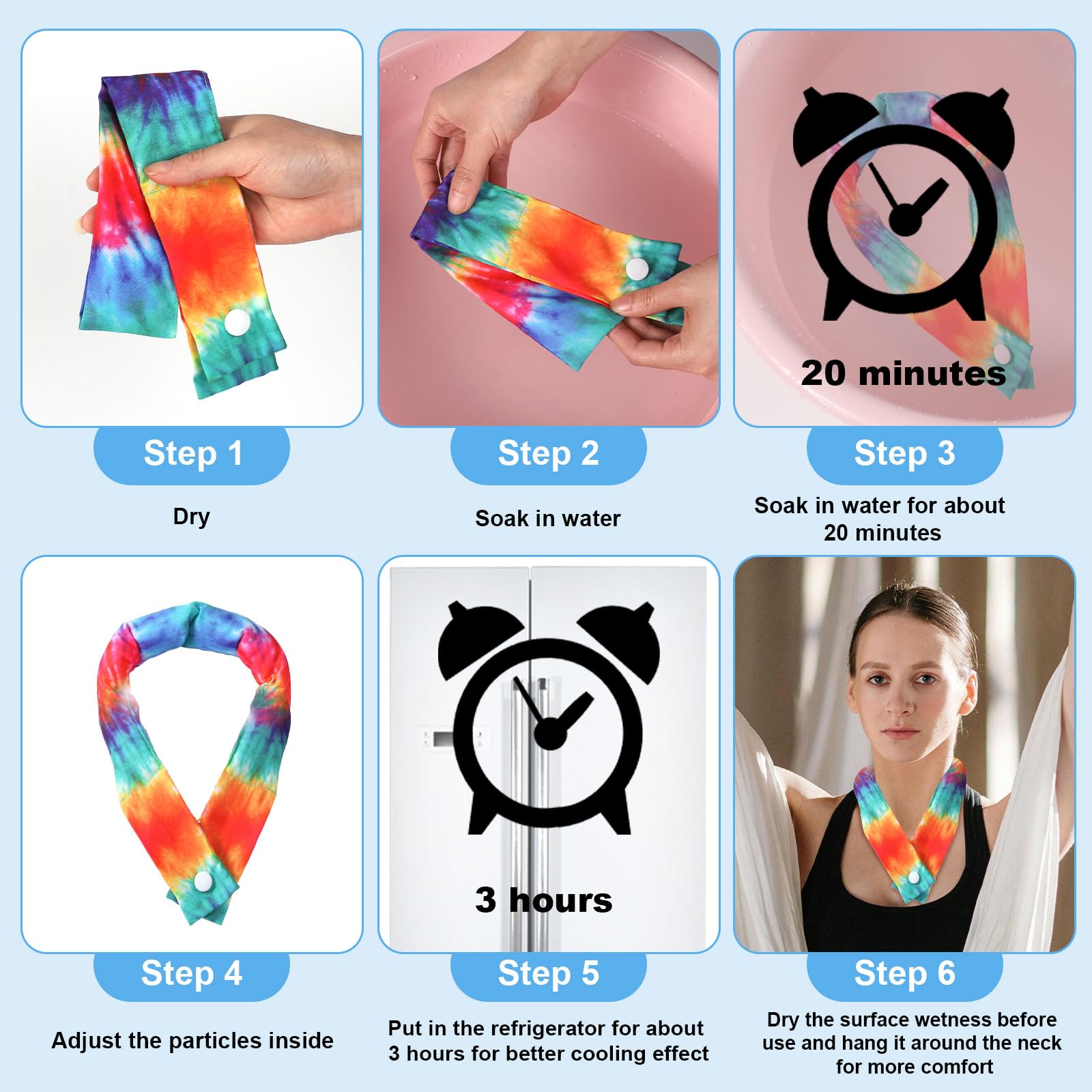 Bandana rafraîchissant, réfrigérant - Tête au frais - Couleurs vives Bandana rafraîchissant, réfrigérant - Tête au frais - Couleurs vives