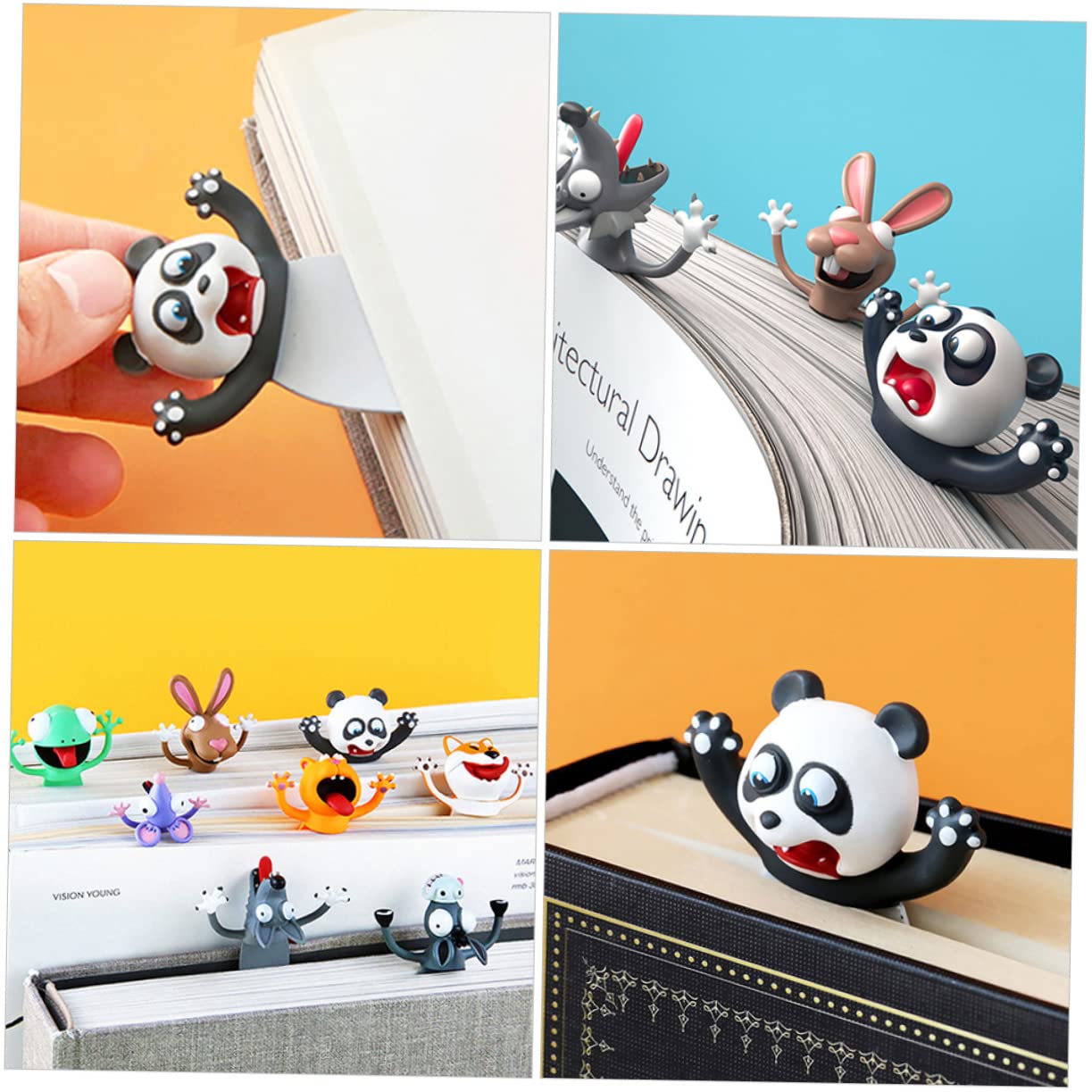 TEHAUX 3pièces Marque-pages Animaux Pvc Accessoire Scolaire Créatif Pour Garçon Fille Bookmark Original Pour Étudiants Pour Lecture Et Éducation