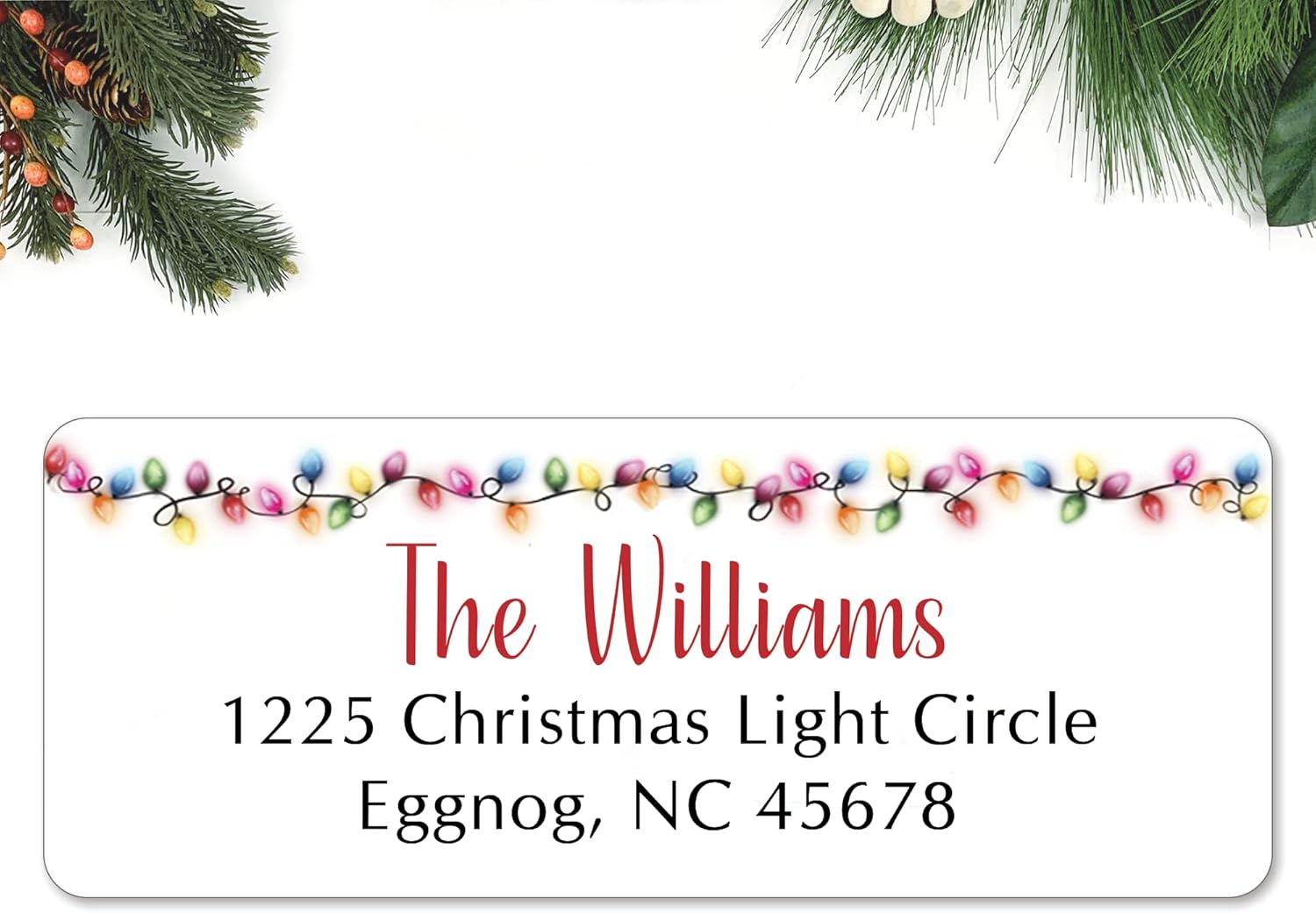 Personalized Christmas Address Labels Lights Custom Holiday Return Address Labels