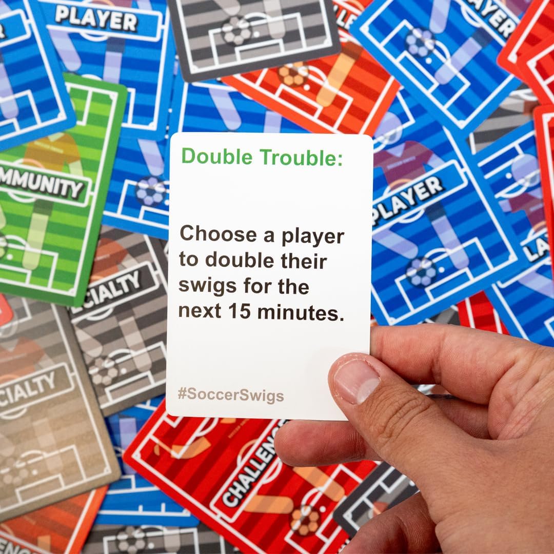 Soccer Swigs - Fun Soccer Party Card Game for Adults, Game Nights, and Soccer Parties - Watch A Soccer Match While Playing to This Soccer Game - Party Game for Soccer Fanatics
