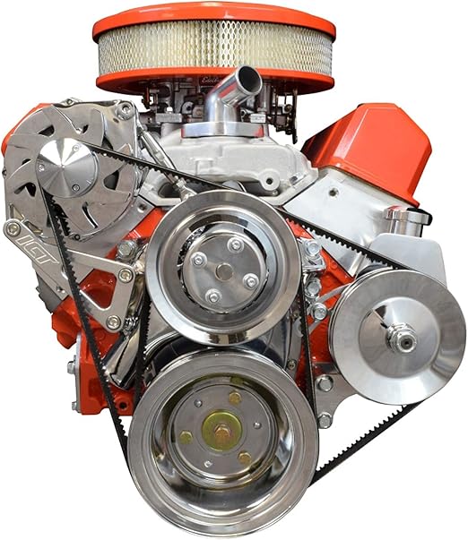 ICT Billet SBC Billet Adjustable Alternator Power Steering Bracket Kit LWP Chevy Small Block 551476