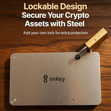 imKey HeirBOX S1 Crypto Seed Phrase Storage Metal Plate Backup Stainless Steel Fireproof Waterproof for 12/18/24 Word BIP39 Mnemonic Recovery Phrase Compatible with Ledger Trezor Bitcoin Cold Wallet