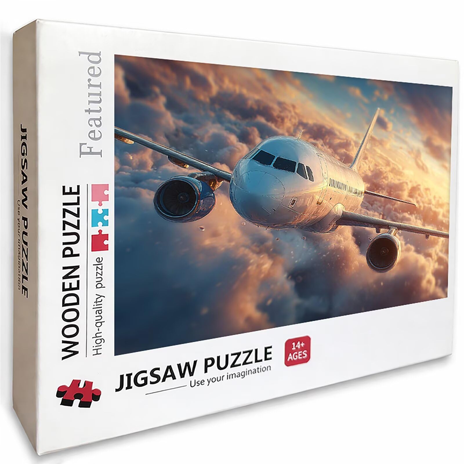Samolot drewniany puzzle, chmura puzzle 3000 elementów dorośli z pudełkiem 122 x 81 cm, rodzinny wypoczynek, gra edukacyjna najwyższej jakości puzzle wyzwanie, dla dorosłych nastolatków, letnie