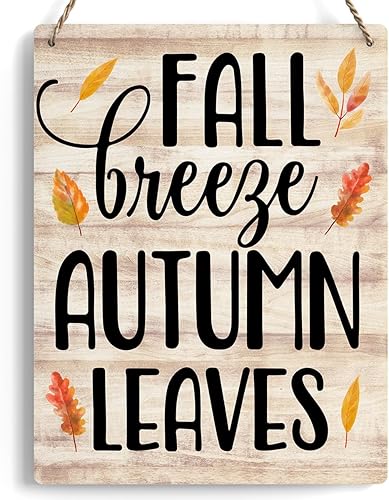Letrero de madera retro de otoño para decoración de otoño de cosecha de calabaza, letreros de madera rústicos para colgar en el hogar, arte de pared