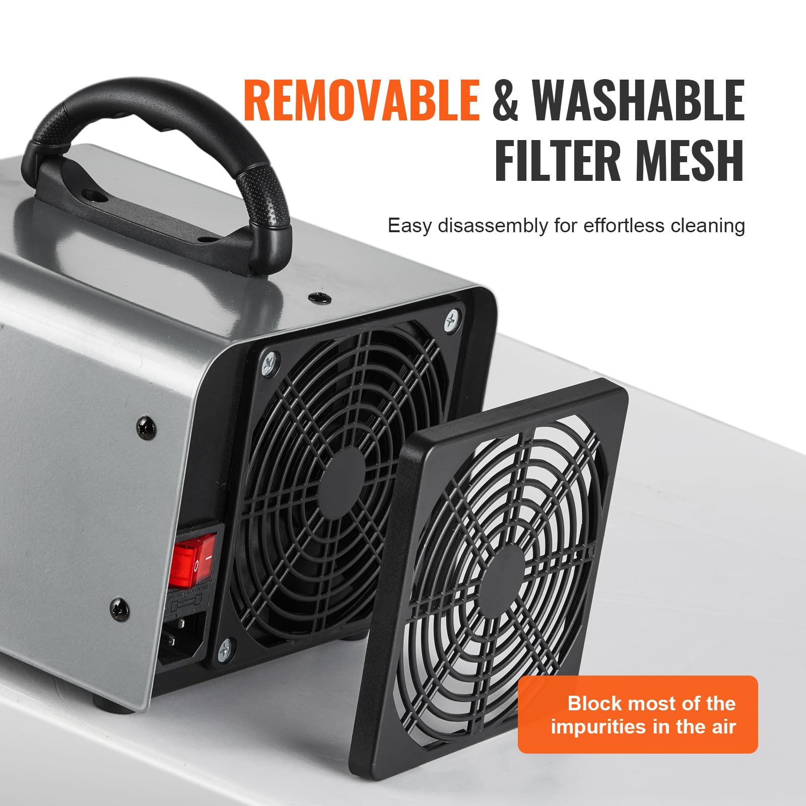 VEVOR Generatore di Ozono Purificatore d'Aria 36000 mg/h per Sanificare Aria Commerciale Industriale 115W Grande Capacità 0-120 Min. Timer Regolabile, Uso Commerciale