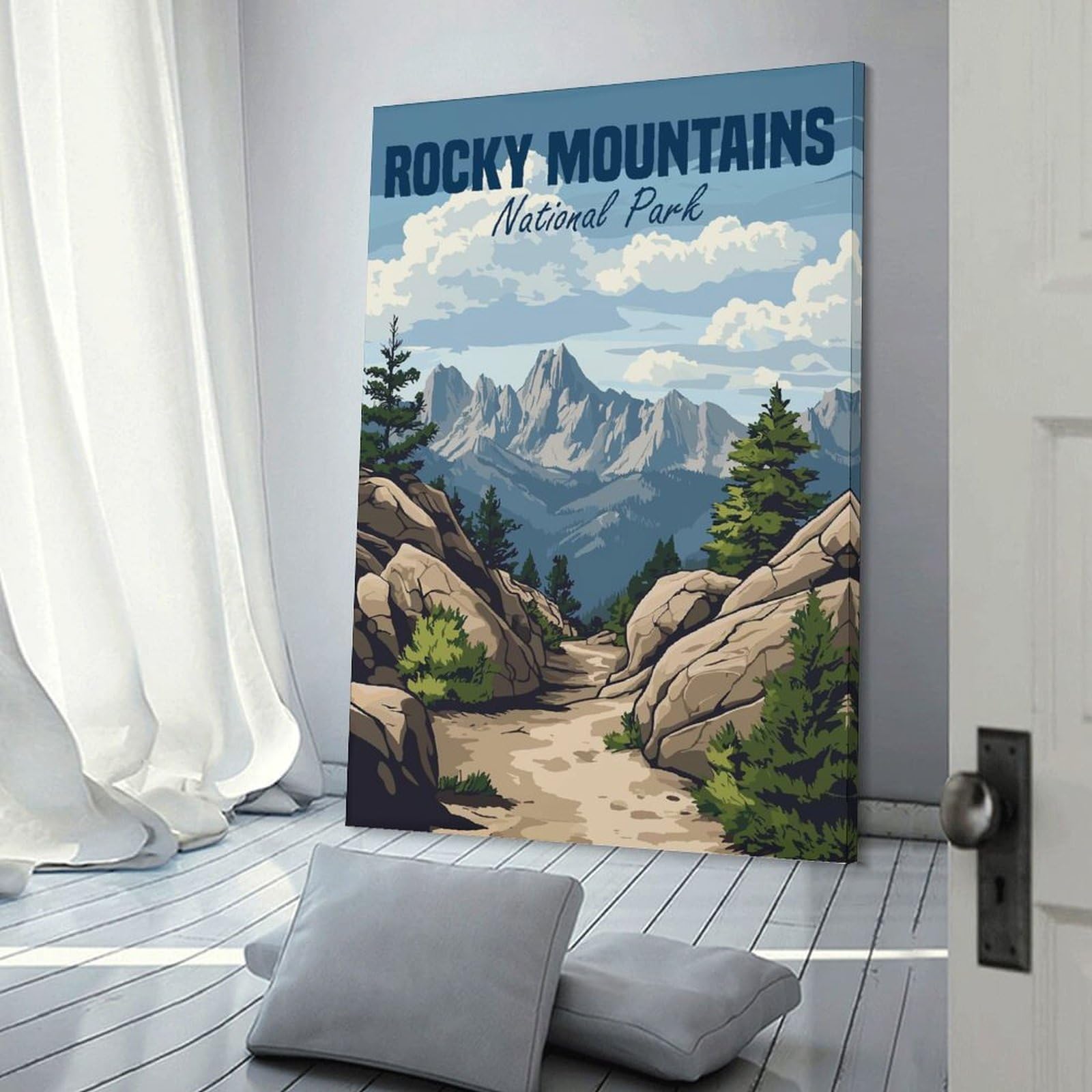 Junmoney Rocky Mountains National Park Room Decor Wall Art, 08x12inch(20x30cm), for Hallway, Lounge Or Guest Room, Gift Idea for Housewarming And Birthdays