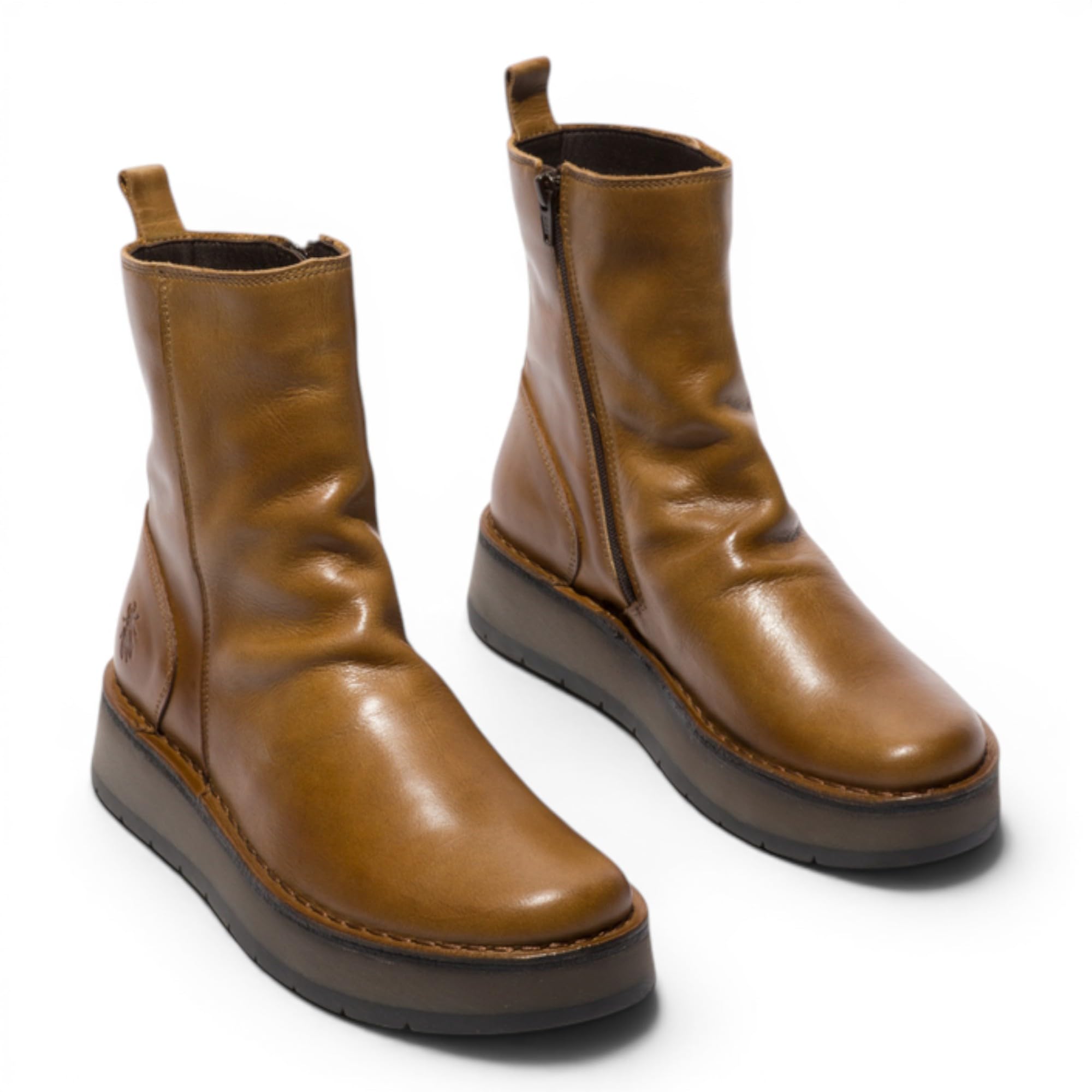 Fly Womens RENO053FLY Stivaletti Comodi in Pelle con Cerniera e Plateau