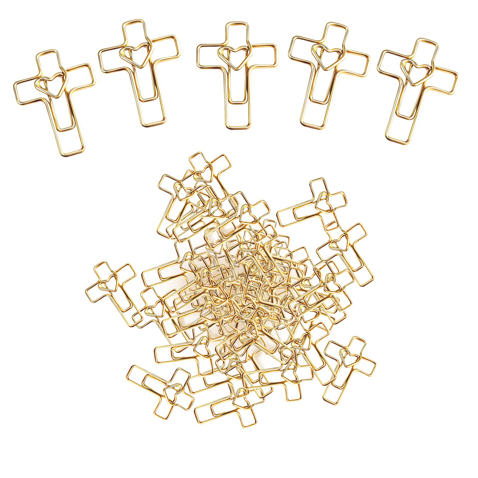 Nymora Bible Study Supplies, Journaling Supplies, Bible Journaling Supplies, 50pcs Gold Heart Paper Clips, Christian Gifts, Scripture Journal Accessories