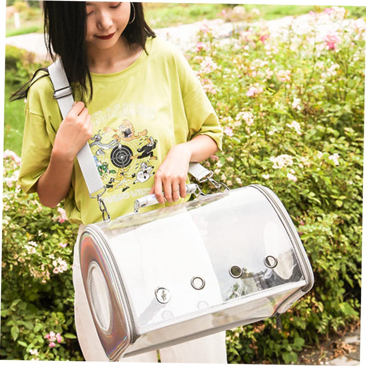 POPETPOP Parrot Carrier Bag Capacity Portable Outdoor Birds Container for Made Pu and Material for Bird Transport