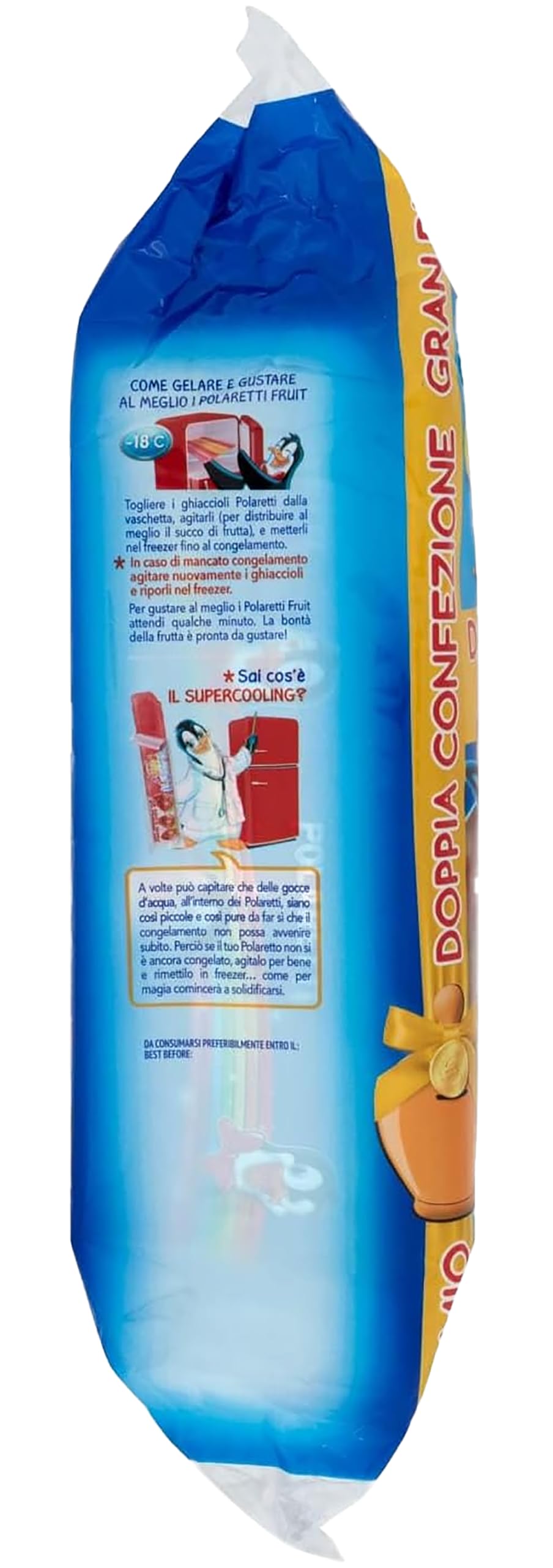 Fruit BLU Doppia Confezione con 20 Ghiaccioli al gusto di Frutta Assortita: Arancia, Fragola, Amarena e Limone per polaretti 840ml