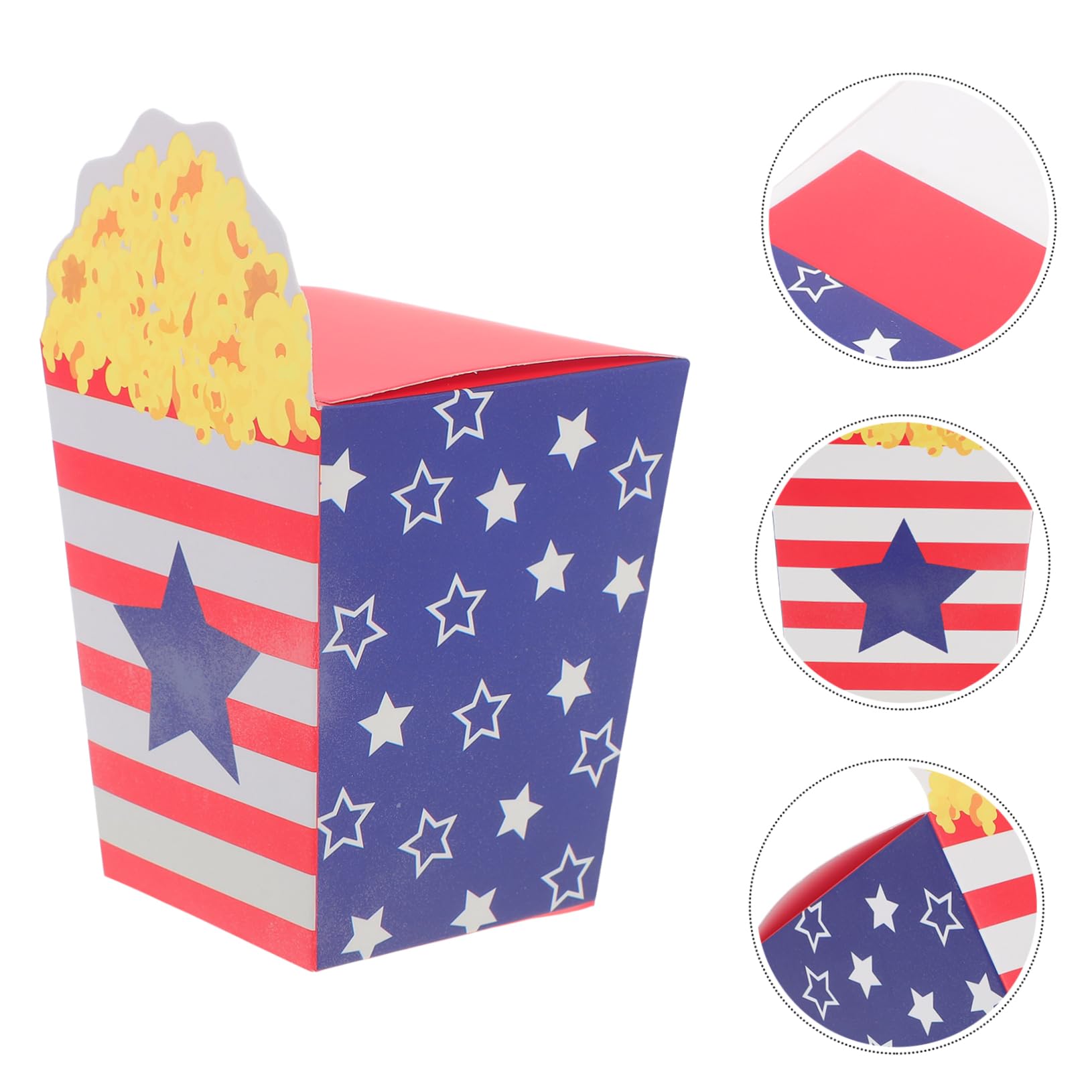 LABRIMP 30pezzi Scatole Popcorn Usa Confezione Per Feste Indipendenza Contenitori Carini e Sicuri Per Snack e Dolci Design Unico e Resistente Per Celebrare Con Amici e Famiglia