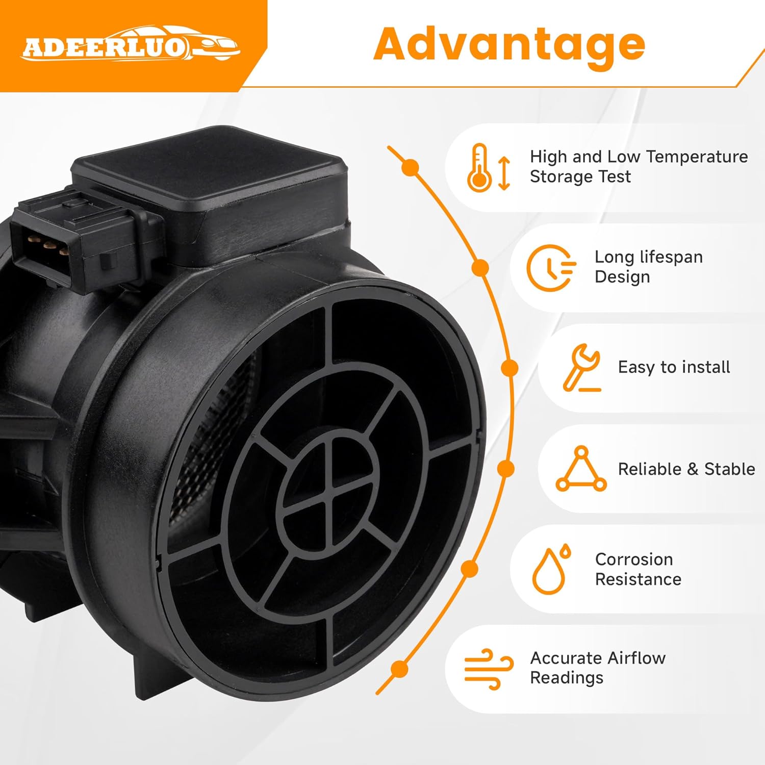 Mass Air Flow Sensor Meter Assembly fit for-Hyundai Sonata 2001-2005 Santa Fe 2001-2005 Tucson 2005-2009 Tiburon 2003-2008 for-Kia Optima 2001-2005 Sportage 2005-2010 V6 28164-37200