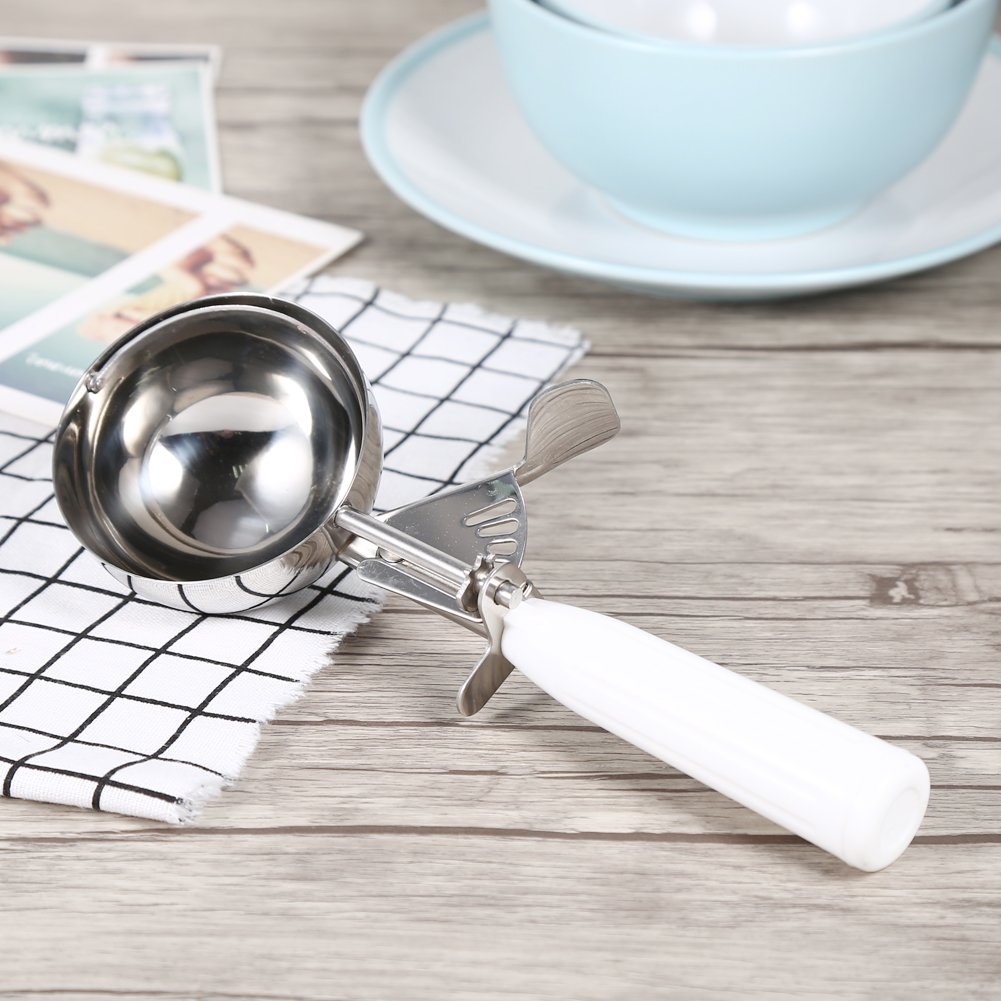 Eislöffel Mit Silikon Griff - Edelstahl Schaufel 8cm Für Eiscreme & Desserts