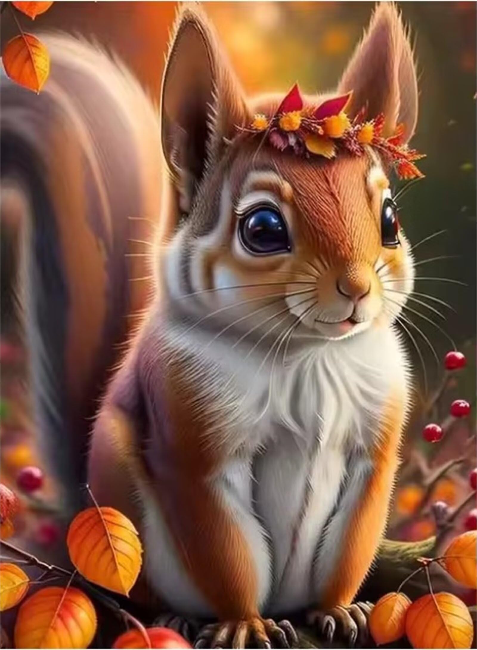 Jesienna wiewiórka Puzzle 700 sztuk,Puzzle DIY Dorosłych,Klasyczna Puzzle Dla Dorosłych Kreatywna Rozrywka, Trudne Gry