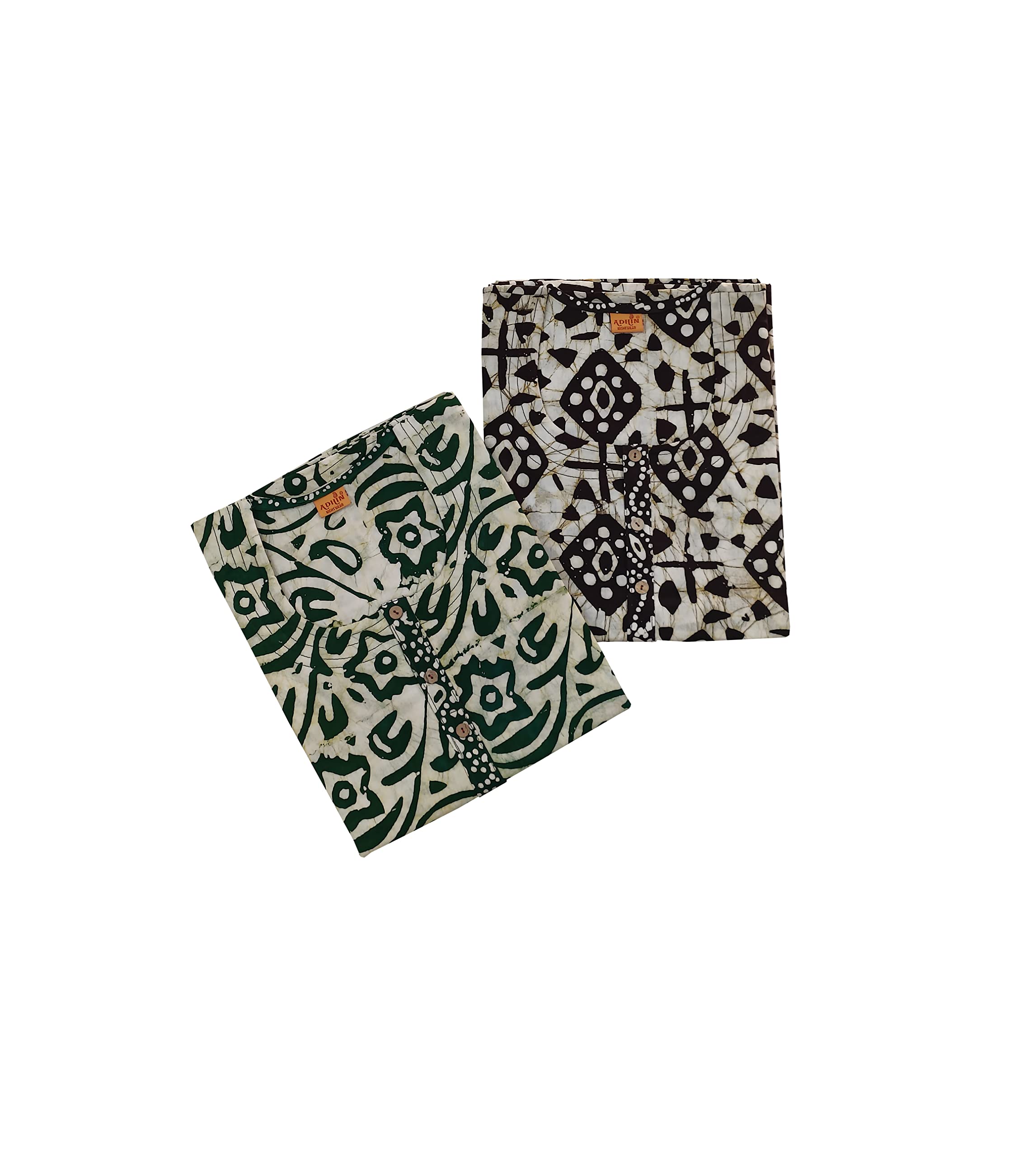 adhin Women’s Cotton Hand Made Wax Batik Nighty Maxi Pack of 2 MX252 Multi Colored-picture-37