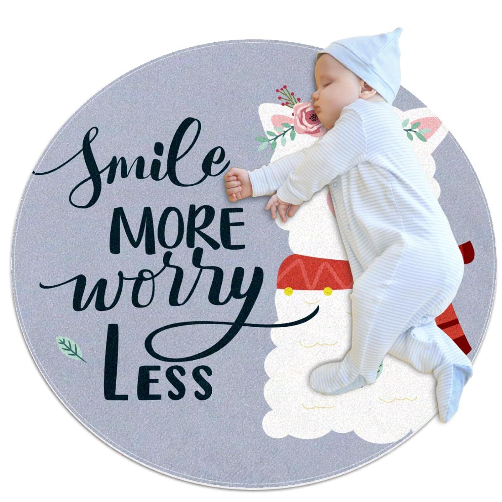 Tapis alpaga mignon rond JDEZ pour isoler un sol froid de chambre