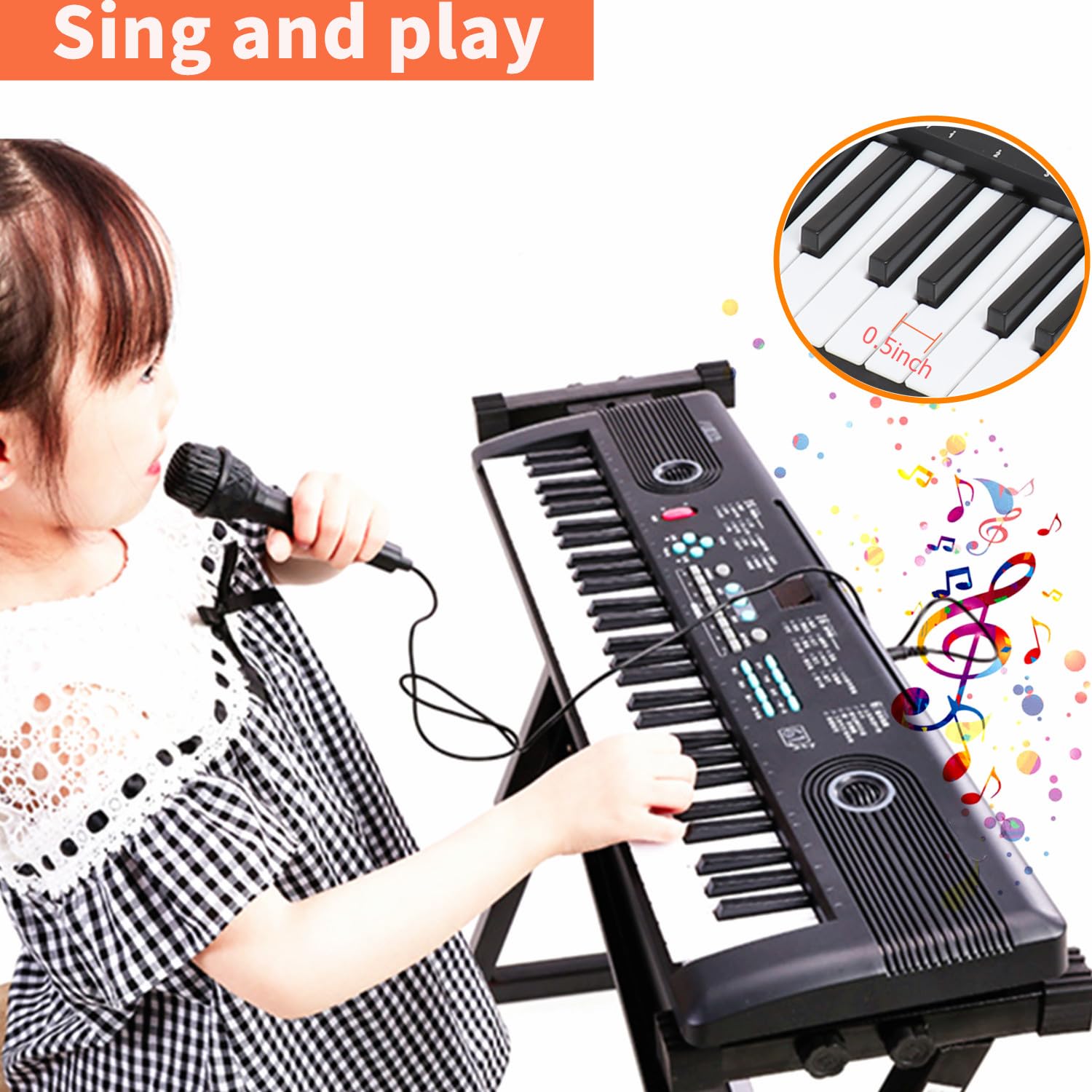 Keyboard Piano 61 Key Electric Digital Piano Music keyboard w/Microphone Portable Piano For Kids Beginner Birthday Christmas Gifts Pink: black 61 key piano