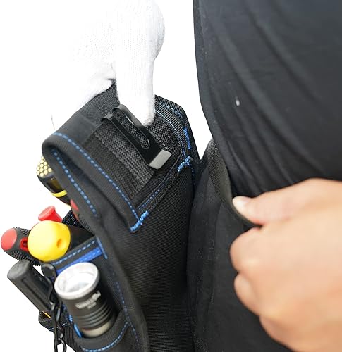 Miniatura 5 de KUNN Bolsa de herramientas para electricista con cinturón y pequeñas bolsas de herramientas de lona con cremallera