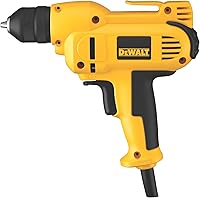 Vista 1 de DEWALT Taladro, 8.0 amperios, 3/8 pulgadas, gatillo de velocidad variable, agarre de mango medio para mayor comodidad, con cable (DWD115K)
