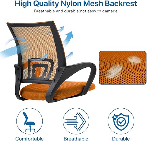 Miniatura 5 de Silla ergonómica de oficina, silla de escritorio para computadora, respaldo medio, silla de oficina de malla con respaldo y reposabrazos de altura