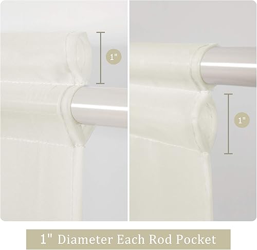 Miniatura 2 de MIULEE - Cortinas semitransparentes para puerta francesa de 2 paneles