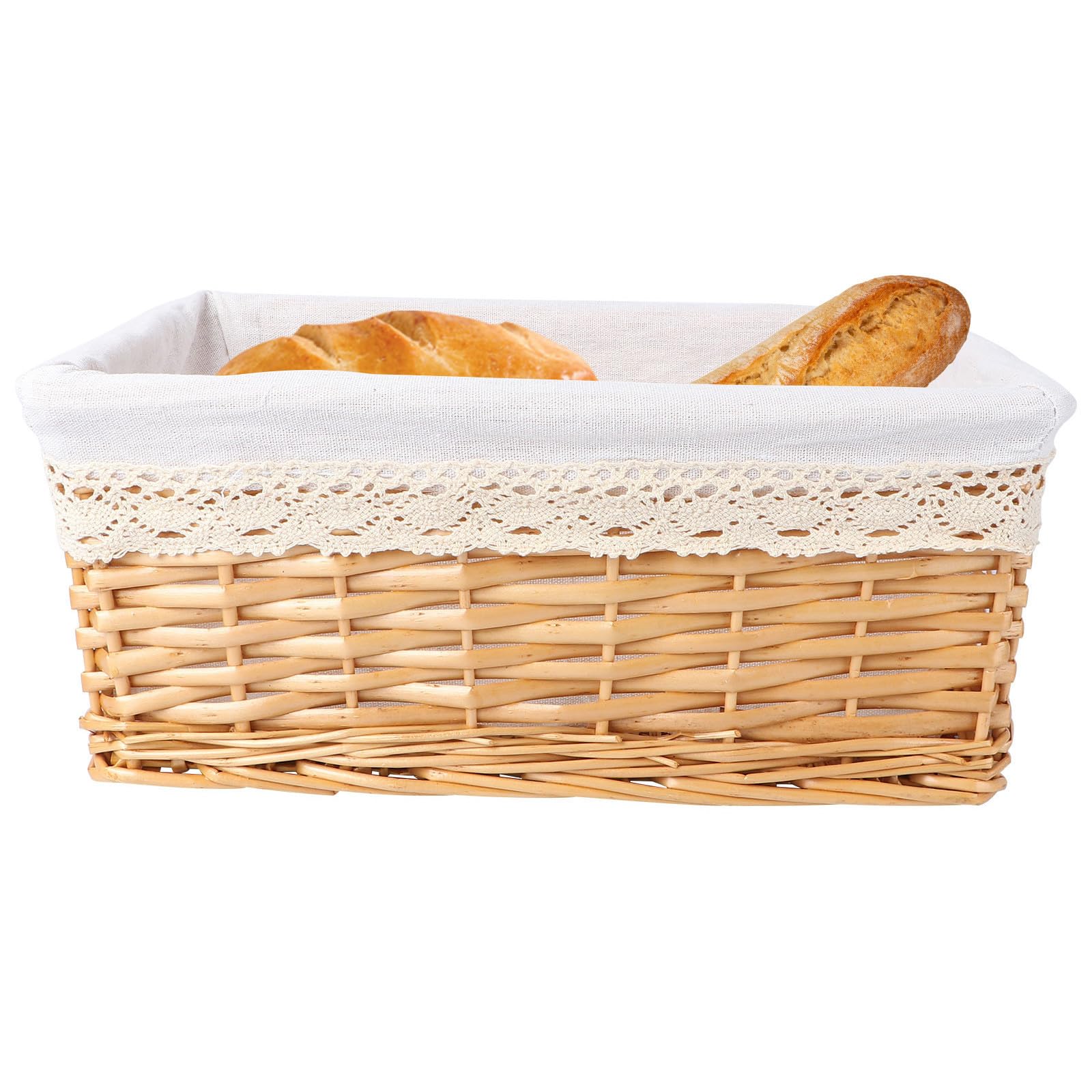 Panier de rangement rectangulaire osier naturel contre le désordre des placards