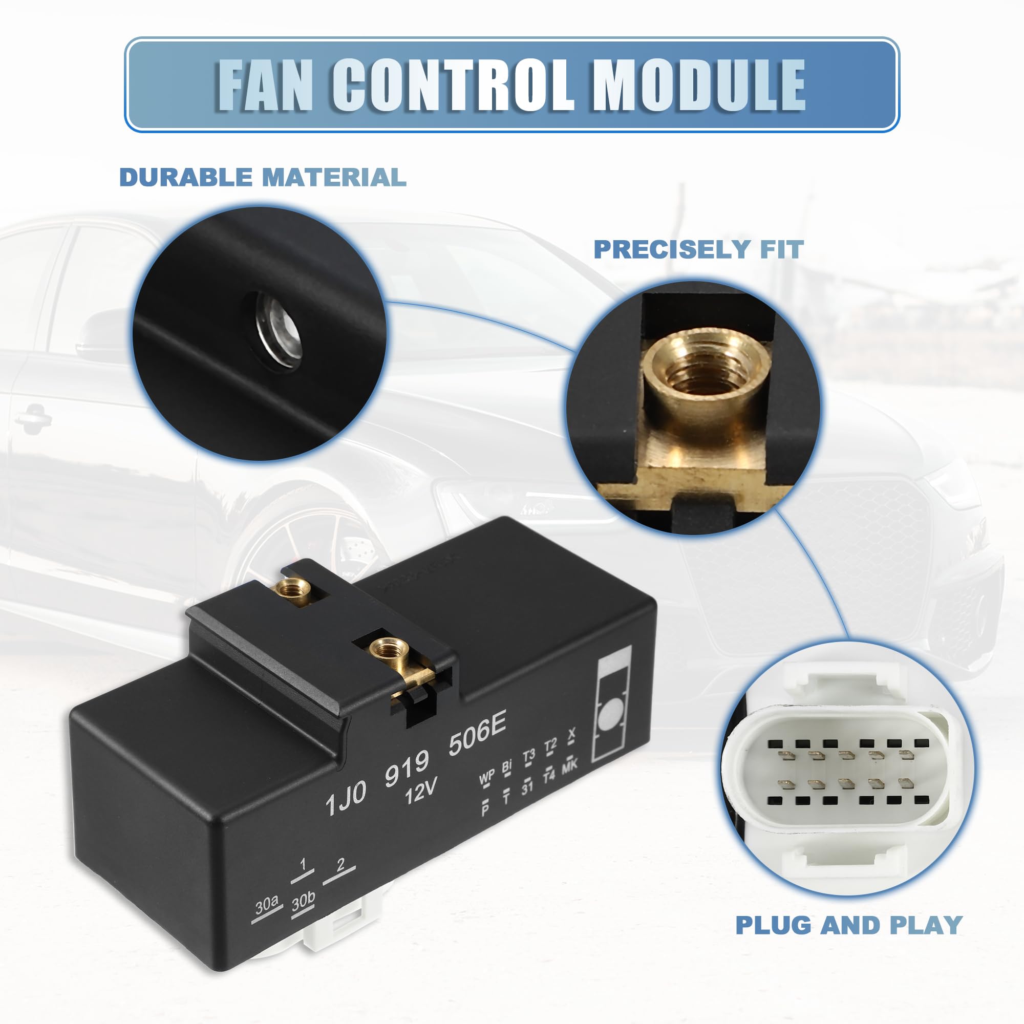 A ABSOPRO Módulo De Control Del Ventilador Del Radiador Apto Para No.1J0919506E - 1 Unidad