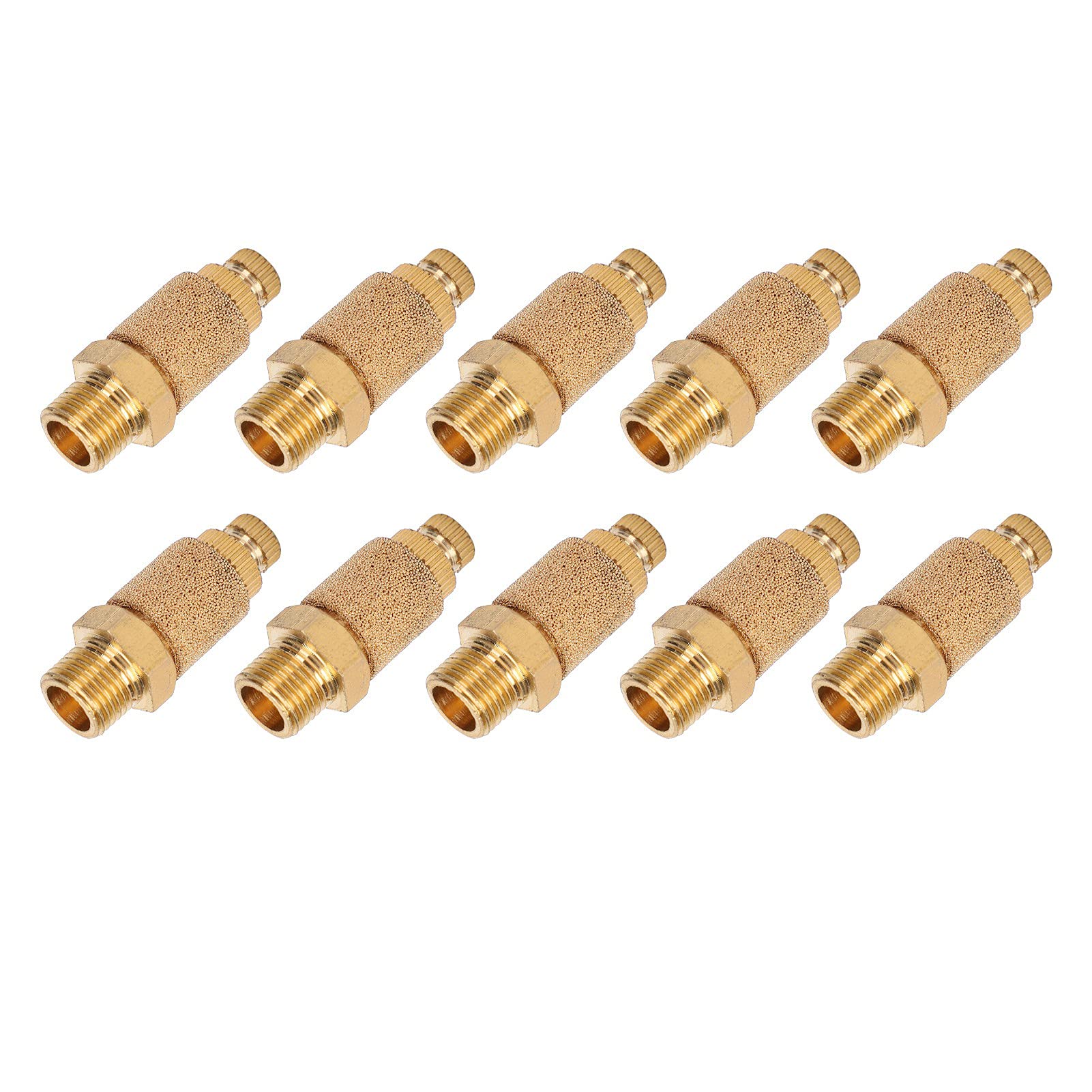 Valvola a farfalla pneumatica per silenziatore PT3/8, valvole a cilindro in ottone per componenti industriali, silenziatori per elettrovalvole con riduzione del rumore da 10 pezzi