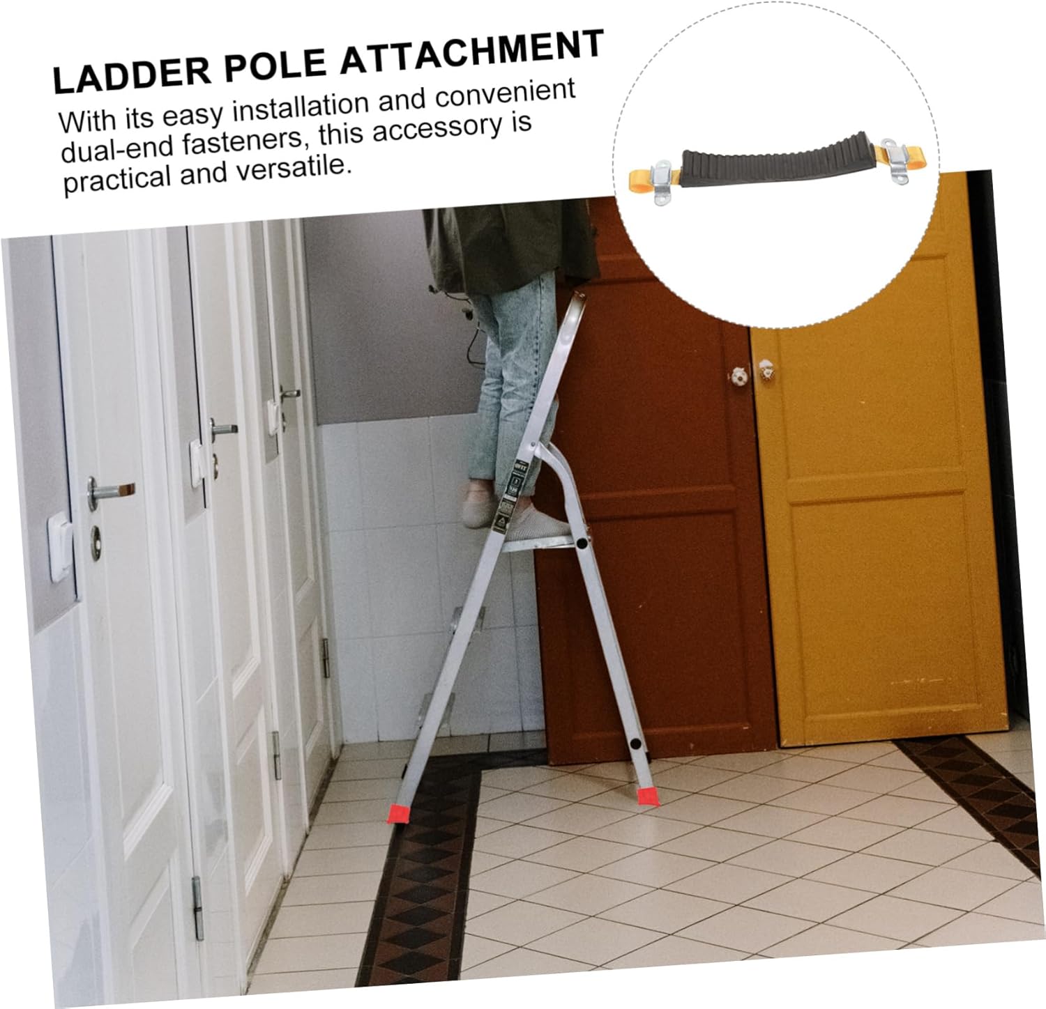 DOITOOL 4pcs Practical Non- Ladder Stabilizer - Pad Compatible Telescopic and Climbing Ladders Essential Safety Accessory for Outdoor Use
