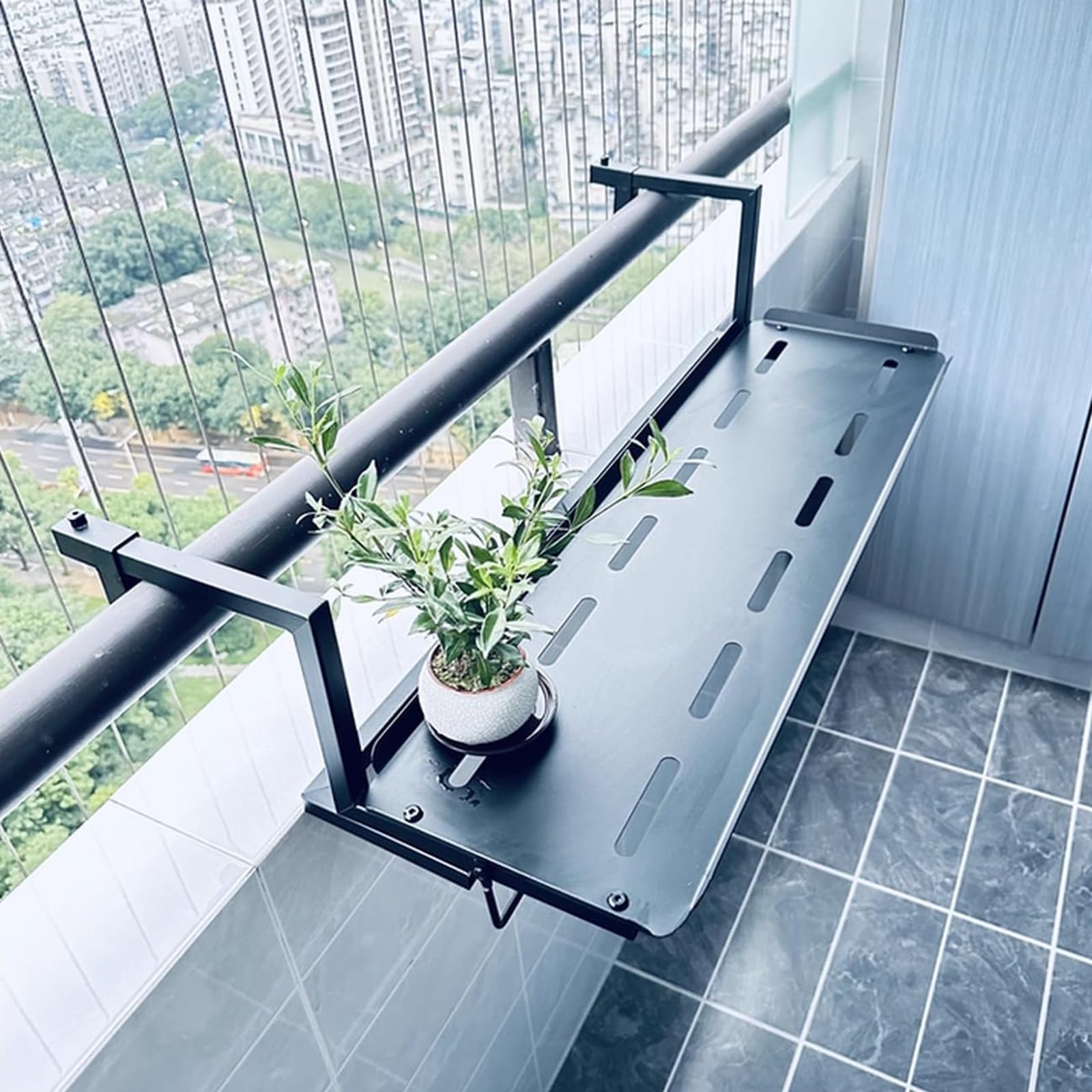 Tavolino da Balcone Sospeso,Tavolo da Appendere per Giardino Terrazza,Tavolo da Appendere alla Ringhiera Balcone,Facile da Usare,per Pranzo,Lavoro E Time Libero