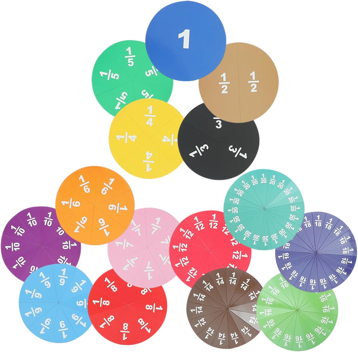 Amazon.co.jp 1 セット 算数の分数教材 分数円 分数操作 数学教育ツール 分数タイル操作 数学分数ディスク 分数タイル円 数学