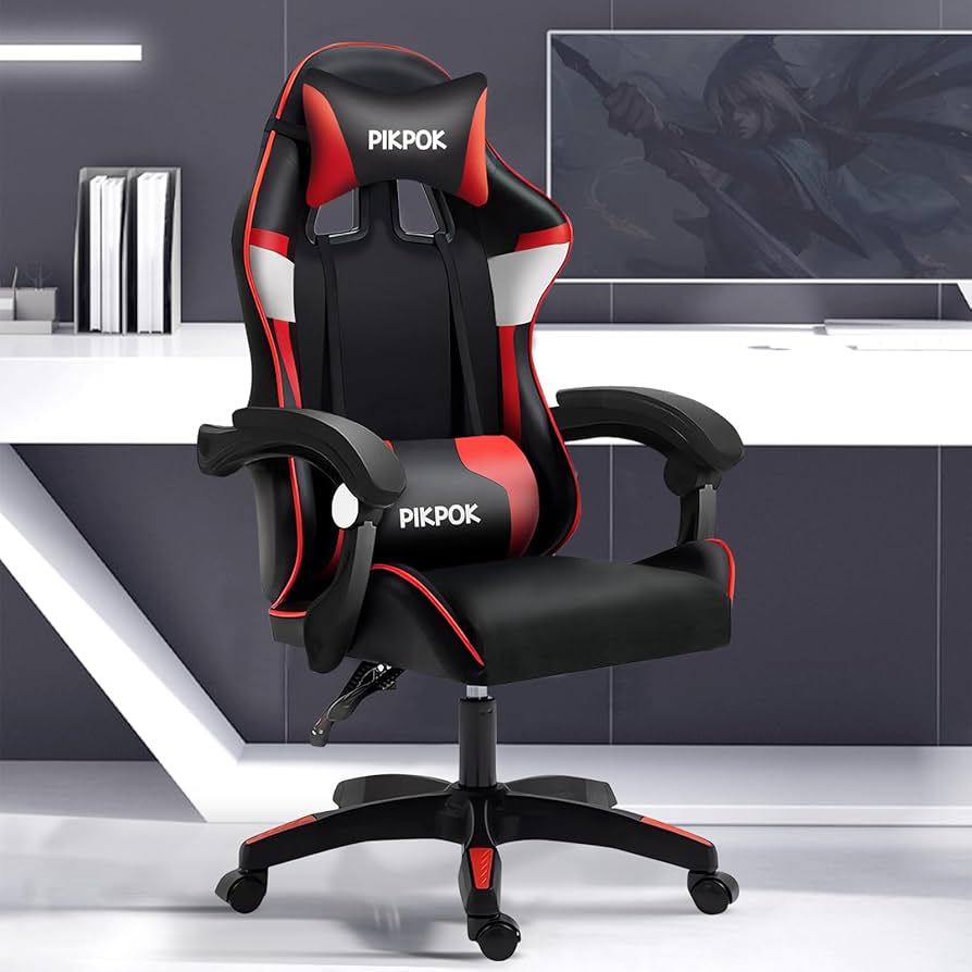 ゲーミングチェア　デスクチェア　リクライニング　新品　未使用　動画配信　ポコチャ ゲーミングチェア デスクチェア リクライニング オットマン 動画