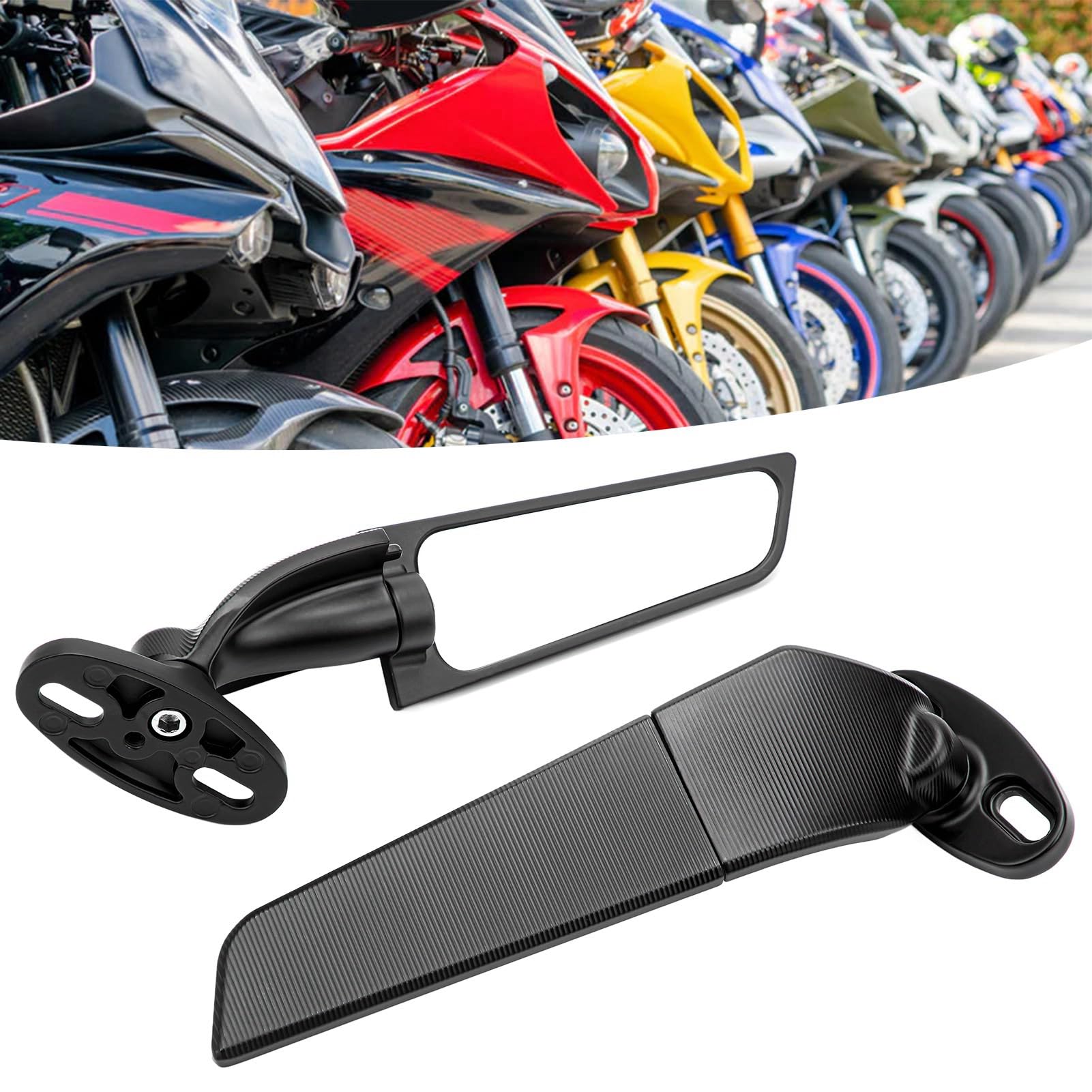 2 sztuki lusterek wstecznych, regulowane, obrotowe lusterka wsteczne, uniwersalne, ATV, do 250, 300, 400, 650, H2, H4, lusterka motocyklowe