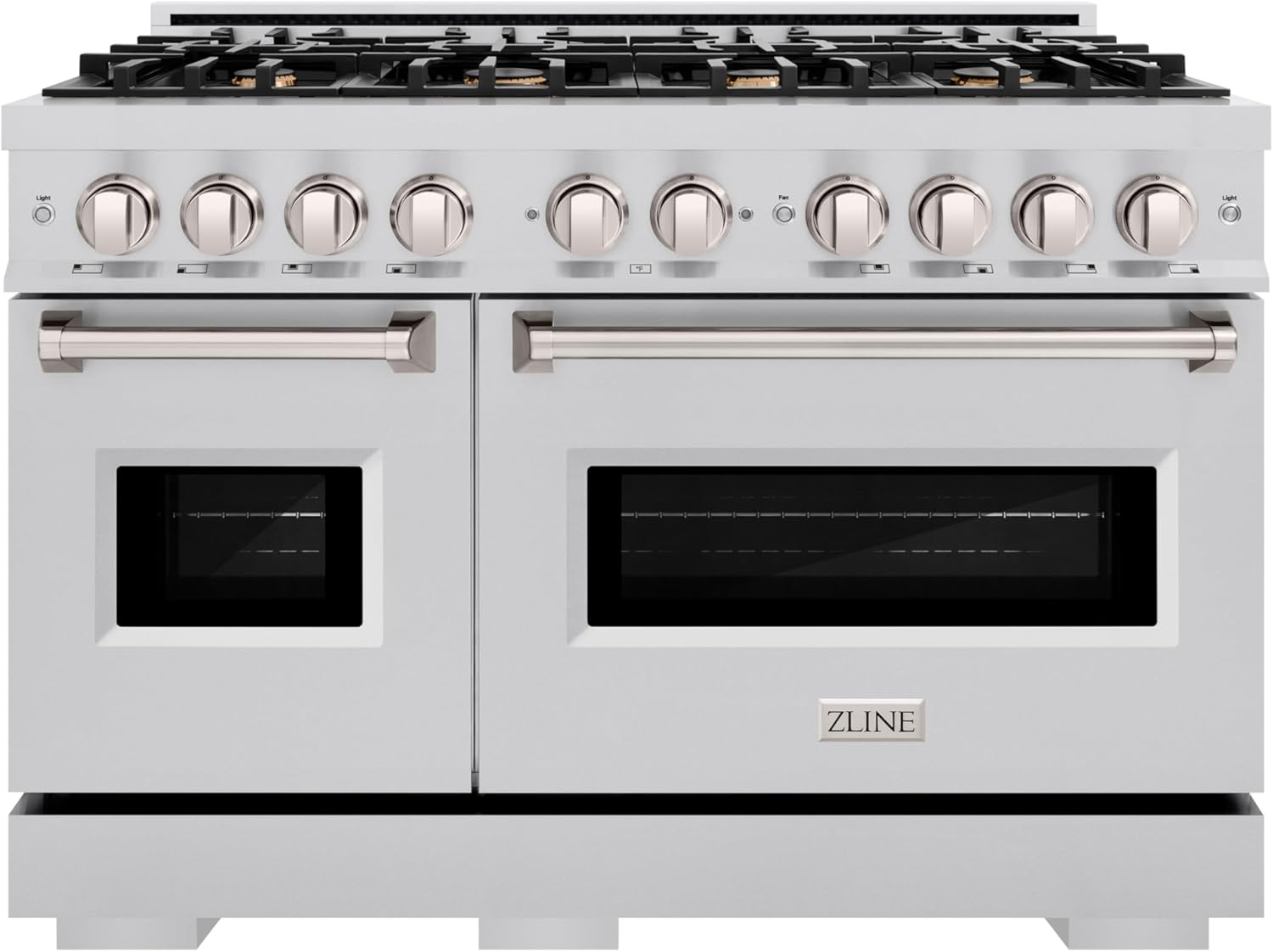 ZLINE 48 in. 6.7 cu. ft. Classic Double Oven Gas Range in Stainless Steel with 8 Brass Burners (CGR-BR-48)