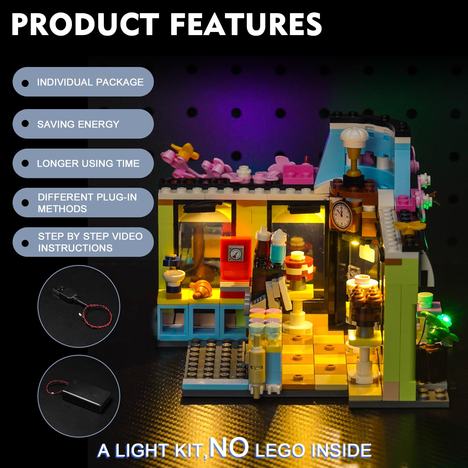 Led Light Set for Lego Friends Heartlake City Café 42618 (No Lego), Decoration Lighting Set for Creative Toys - Image 3
