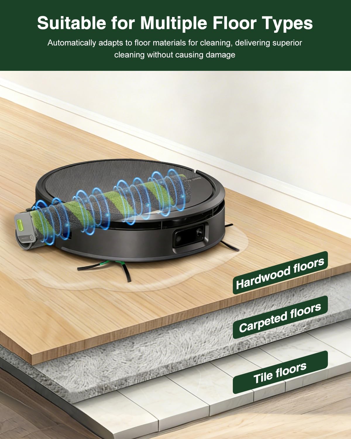 Chuancheng 4-pak 705 Combo mop rolkowy do iRobot Roomba Max 705 Combo/Max 706 Combo Robot próżniowy, zmywalna część zamienna do mopa z mikrofibry