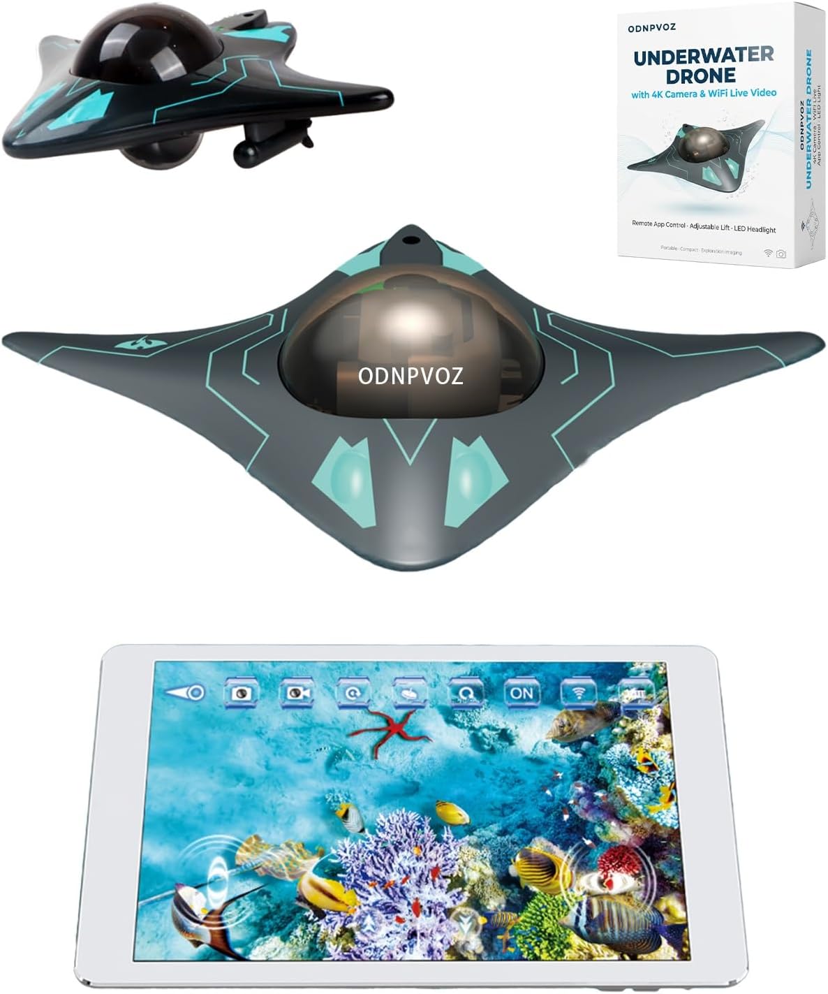 Underwater Drone RC Boat with Camera Bionic Design Wireless Smart App Control Real-Time Image Transmission 6CH Remote Waterproof Pools Lakes Exploration 2026 Stable HD Fast Durable Powerful(1pc)