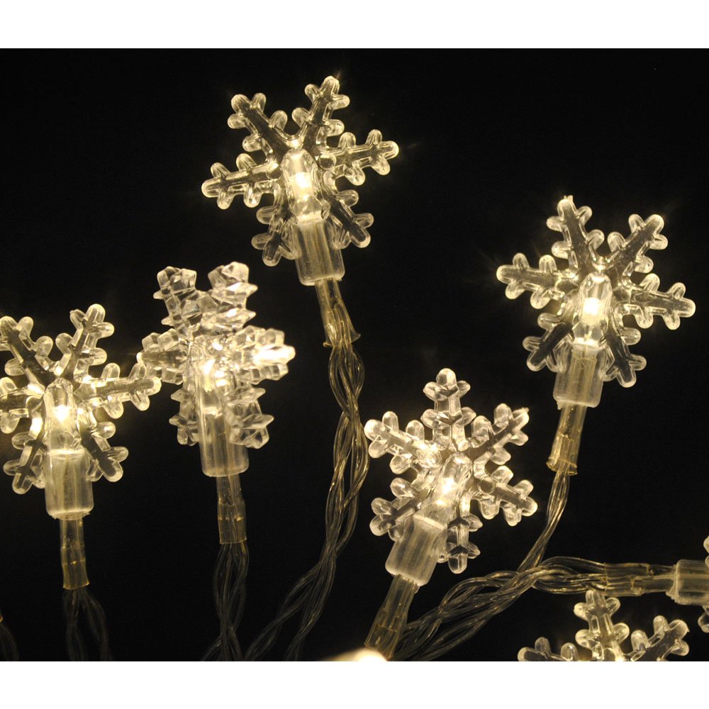 LightsGo Battery Powered Powered snowflake shape Indoor LED Fairy Lights 20LEDs 2M (Warm White)