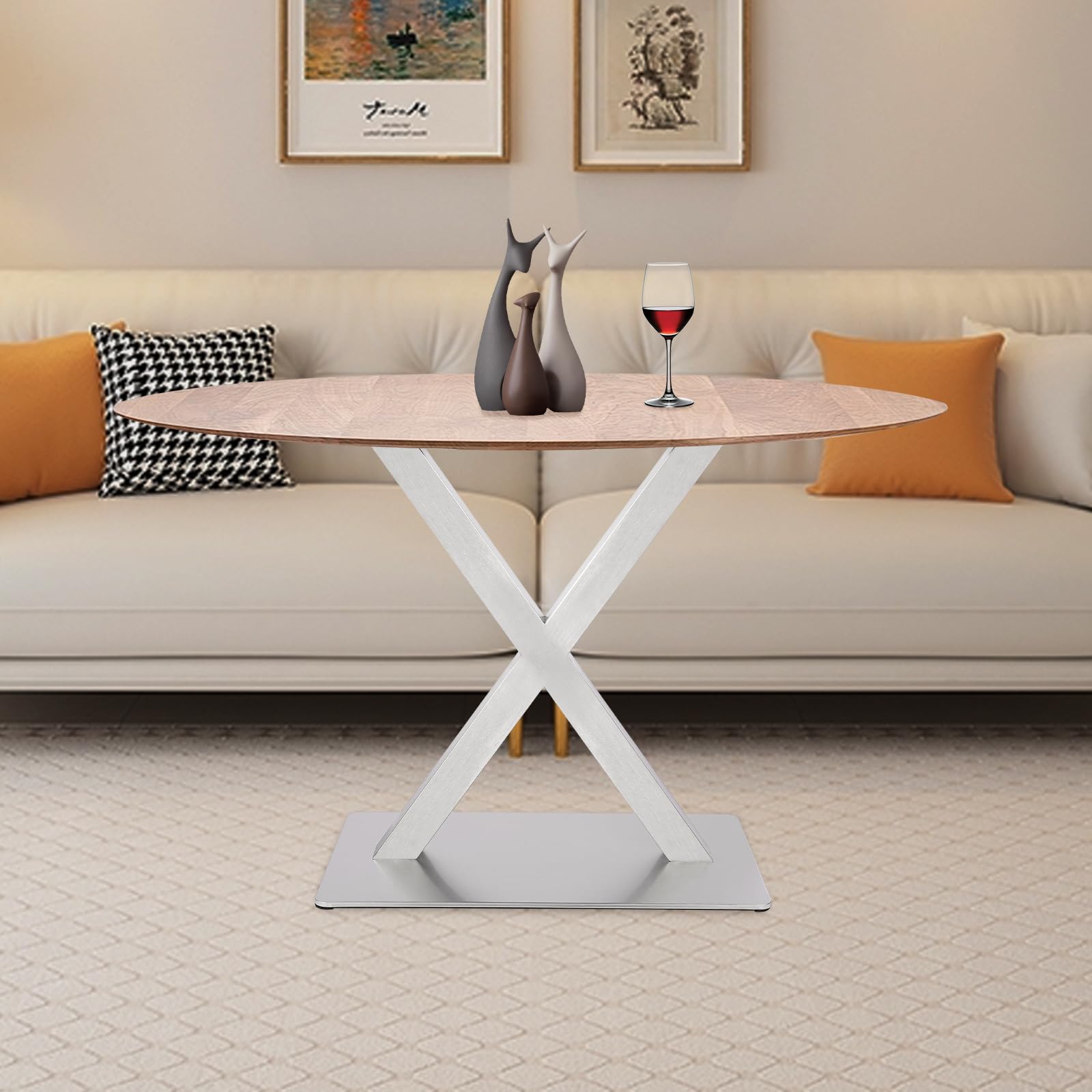 Patas de Mesa de Metal en Forma de X - Estructura de Acero Inoxidable para Mesa de Café, Comedor, Escritorio, Banco - 72 cm de Altura
