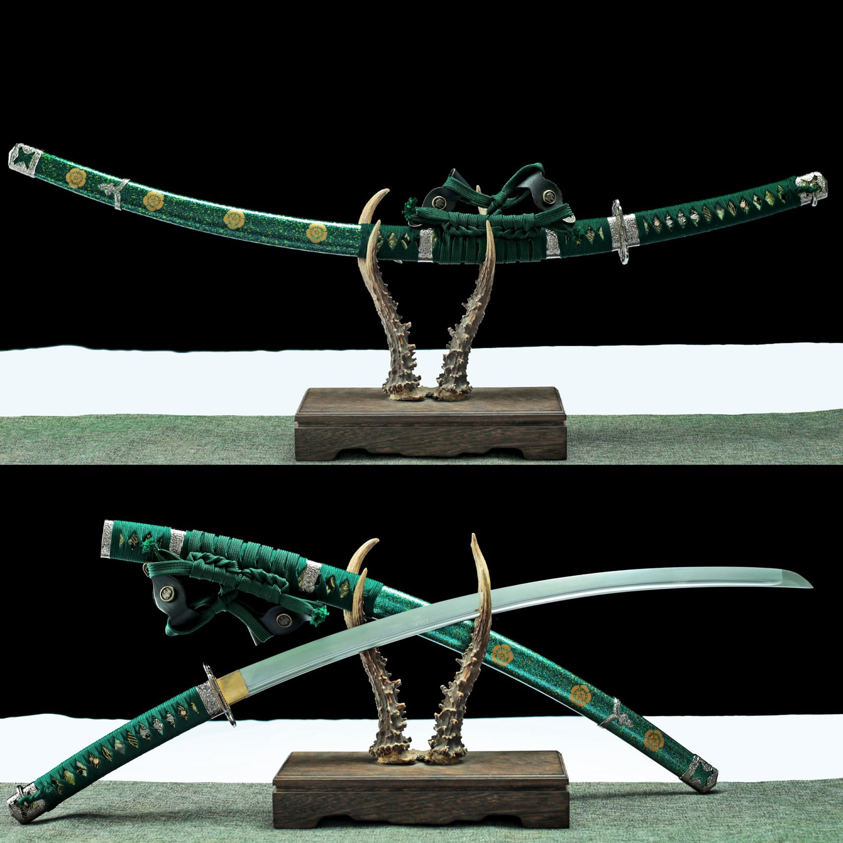 41 Inch Authentic Tachi More Curved Handmade Japanese Samurai Katana Sword T10 Carbon Steel Full Tang for Man Gift Cosplay Decoration Self Defense